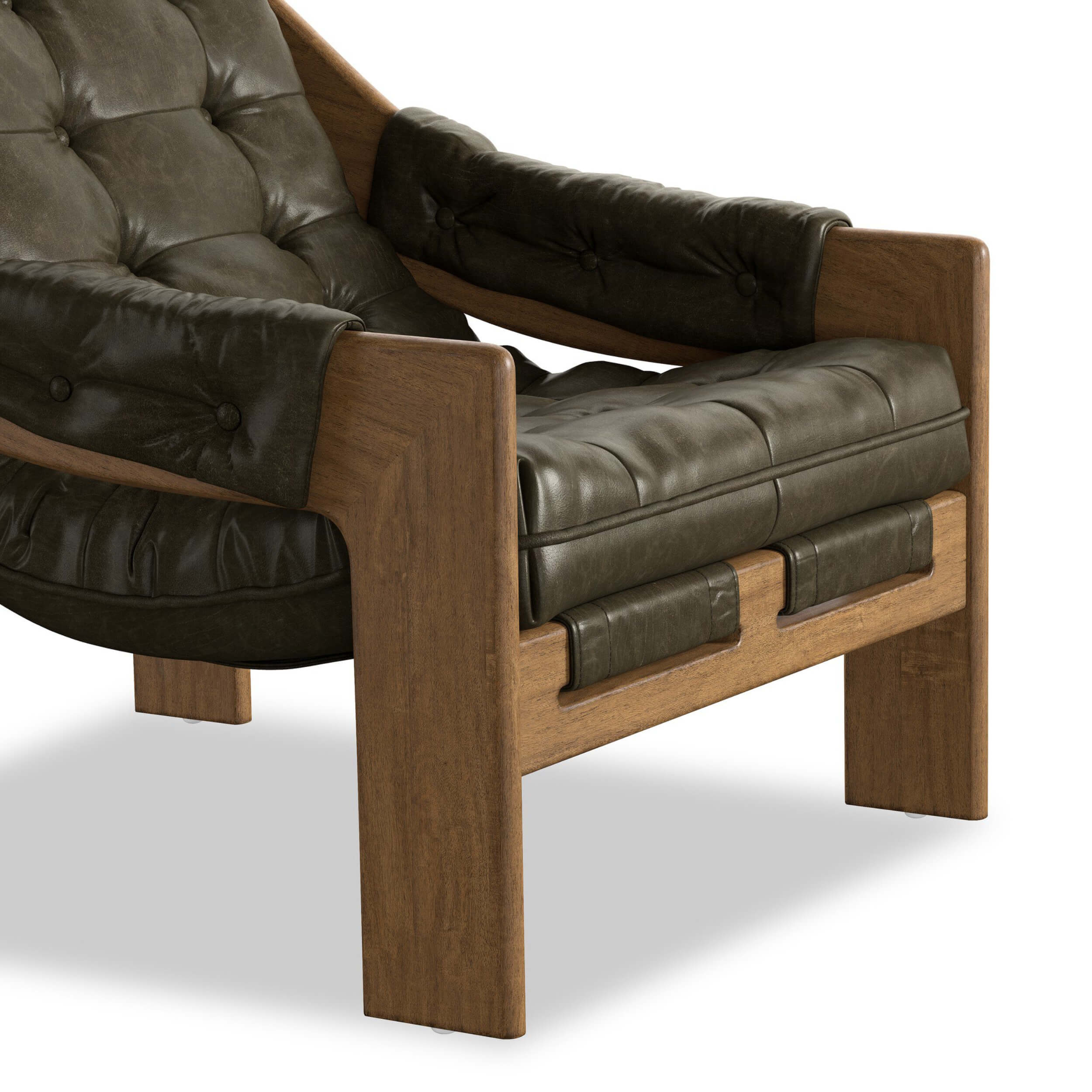 Halston Leather Chair, Dulane Moss by Four Hands - Image 5