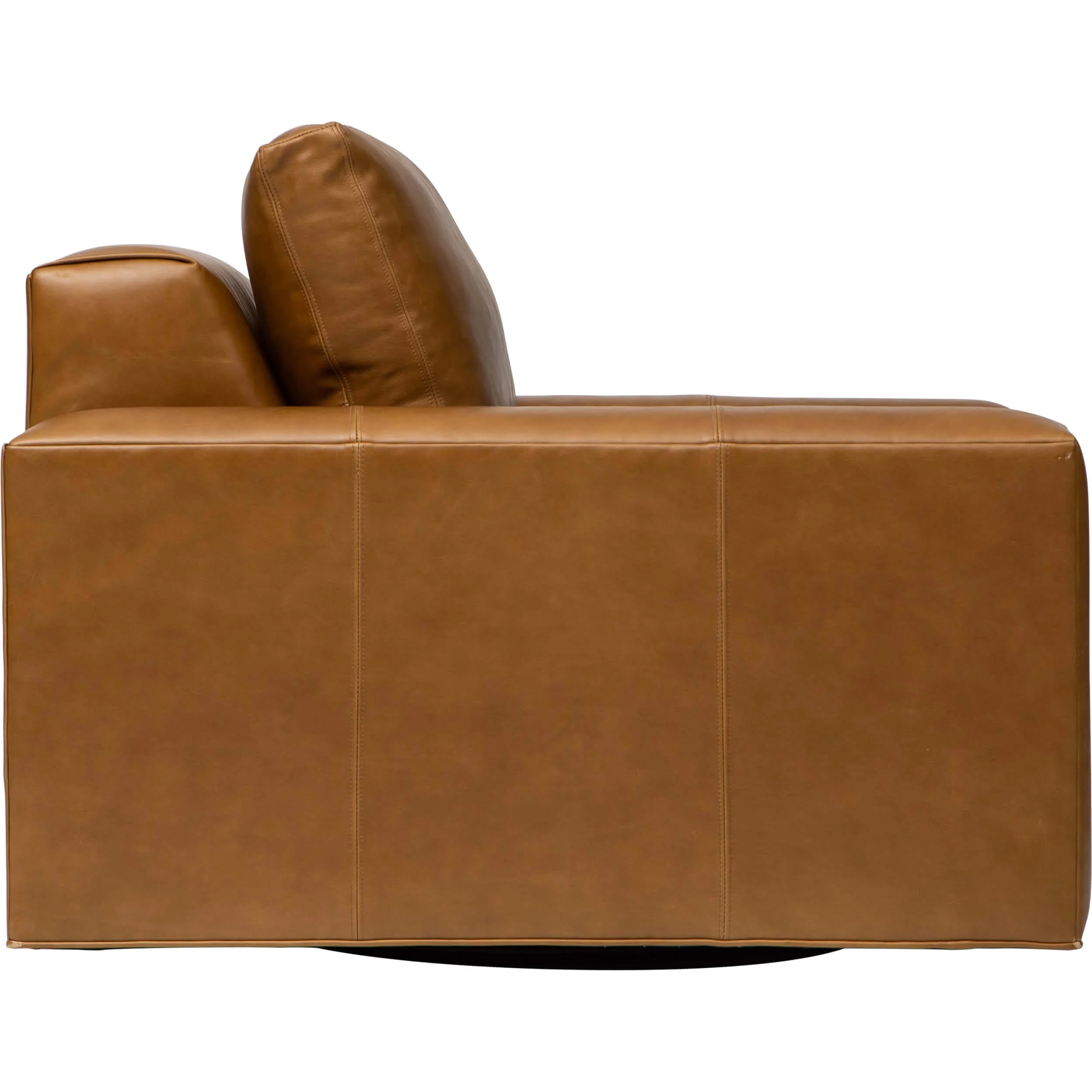 Halston Leather Swivel Chair, Libby Amaretto - Image 3