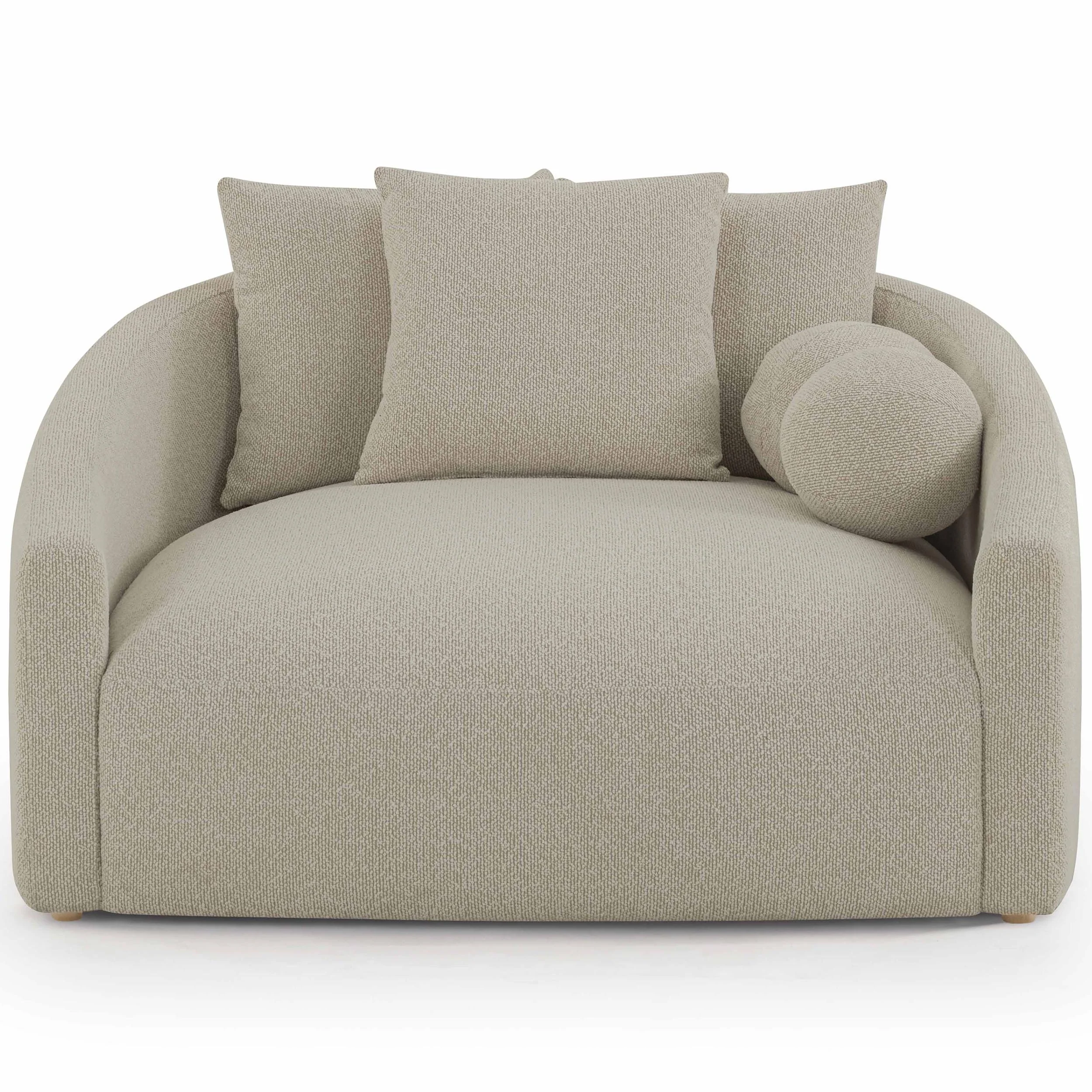 Hanim 54" Boucle Daybed, Warm Grey - Image 2