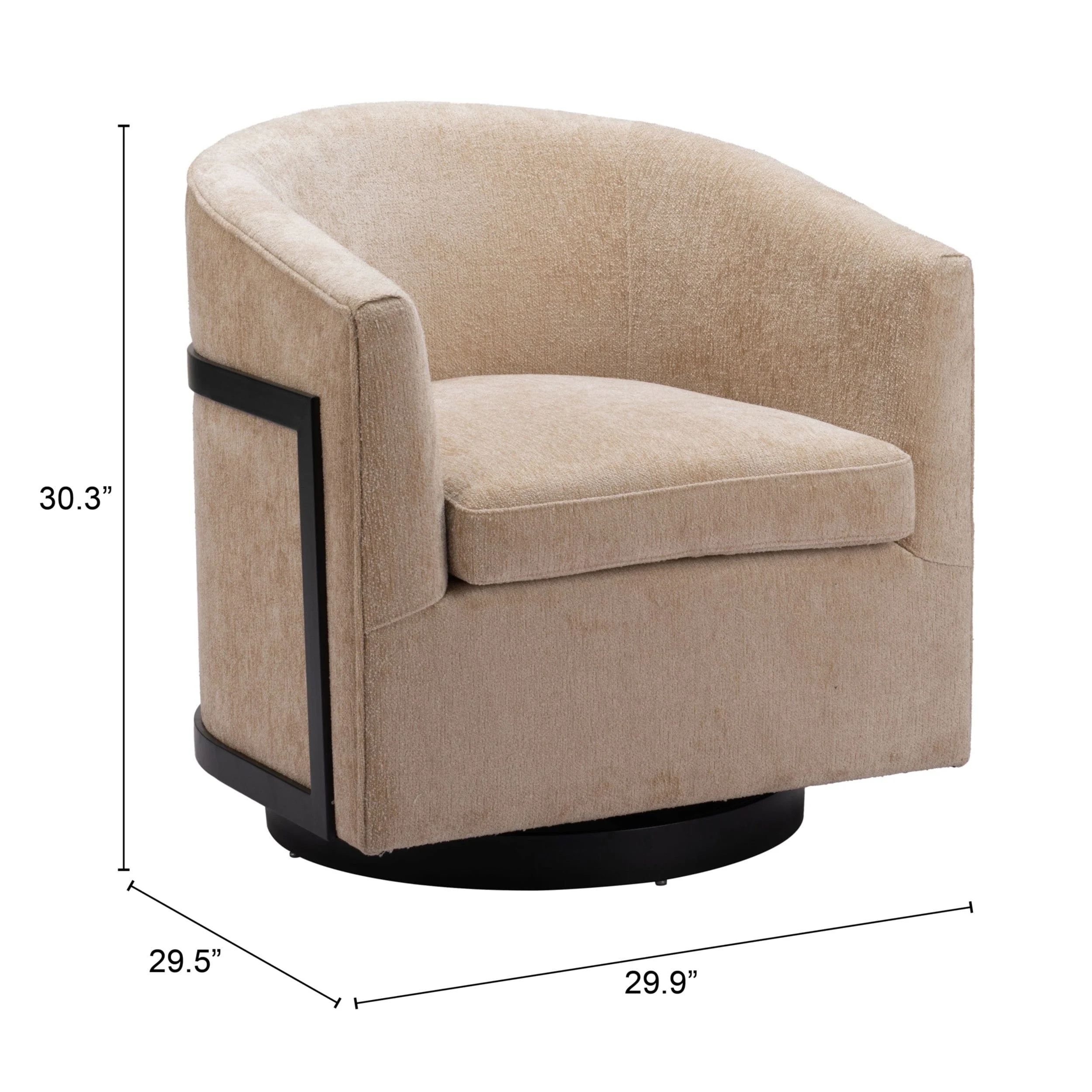 Hanko Swivel Chair, Golden Beige - Image 5
