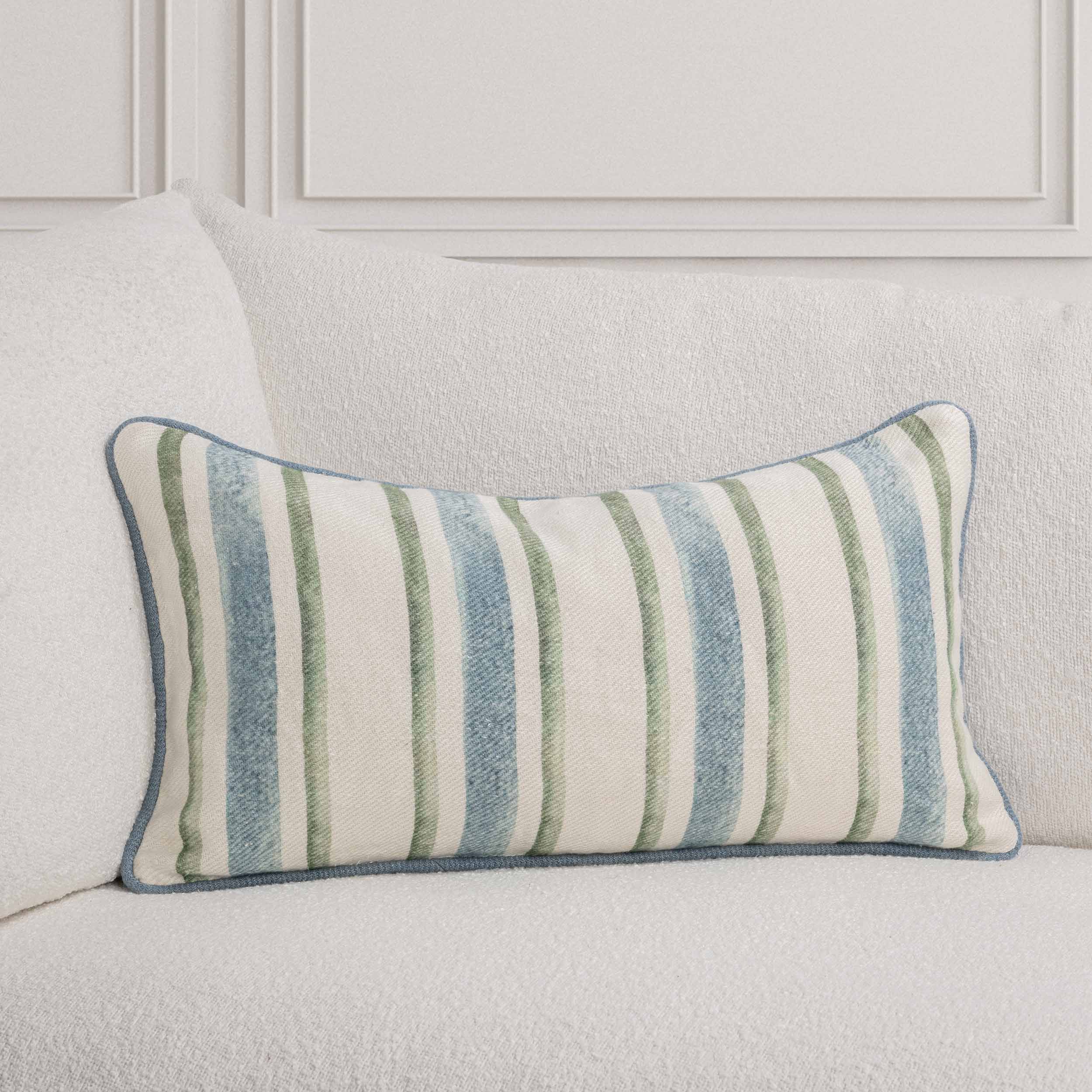 Harbor Stripe Lumbar Pillow, Ivory Multi - Image 6