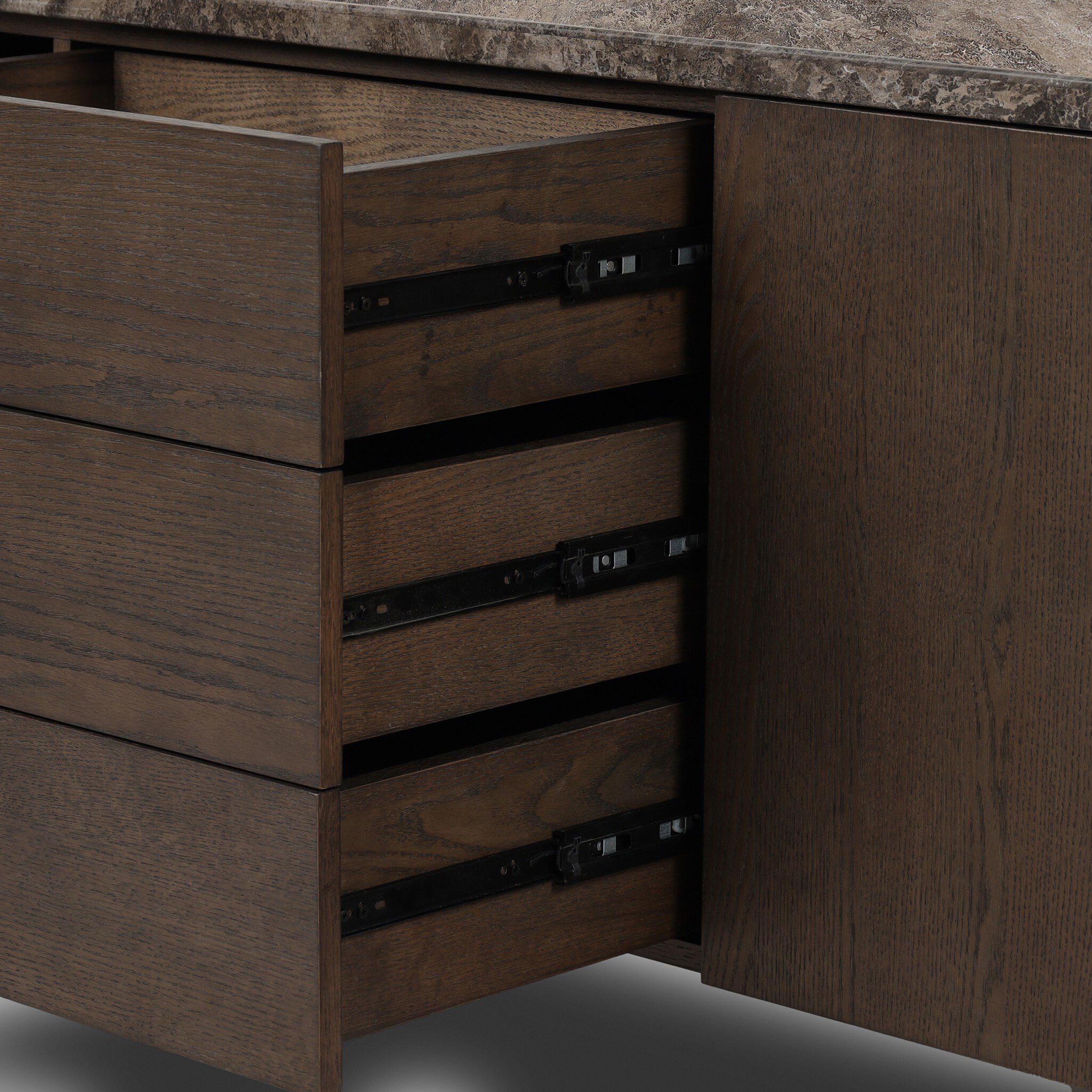 Lawson Media Console, Brown Oak Veneer by Four Hands - Image 5