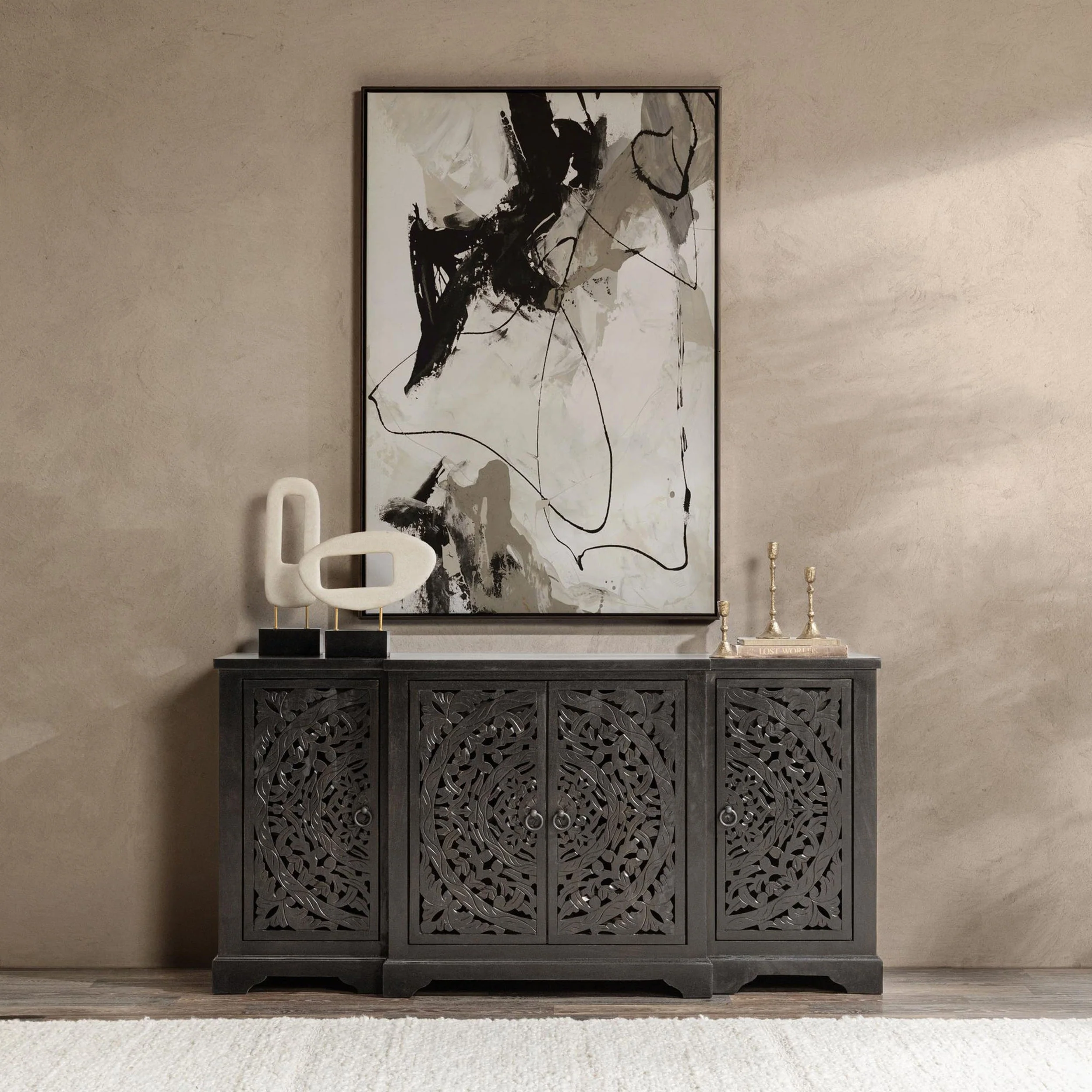Harmony 4 Door Cabinet, Harvest Walnut - Image 7