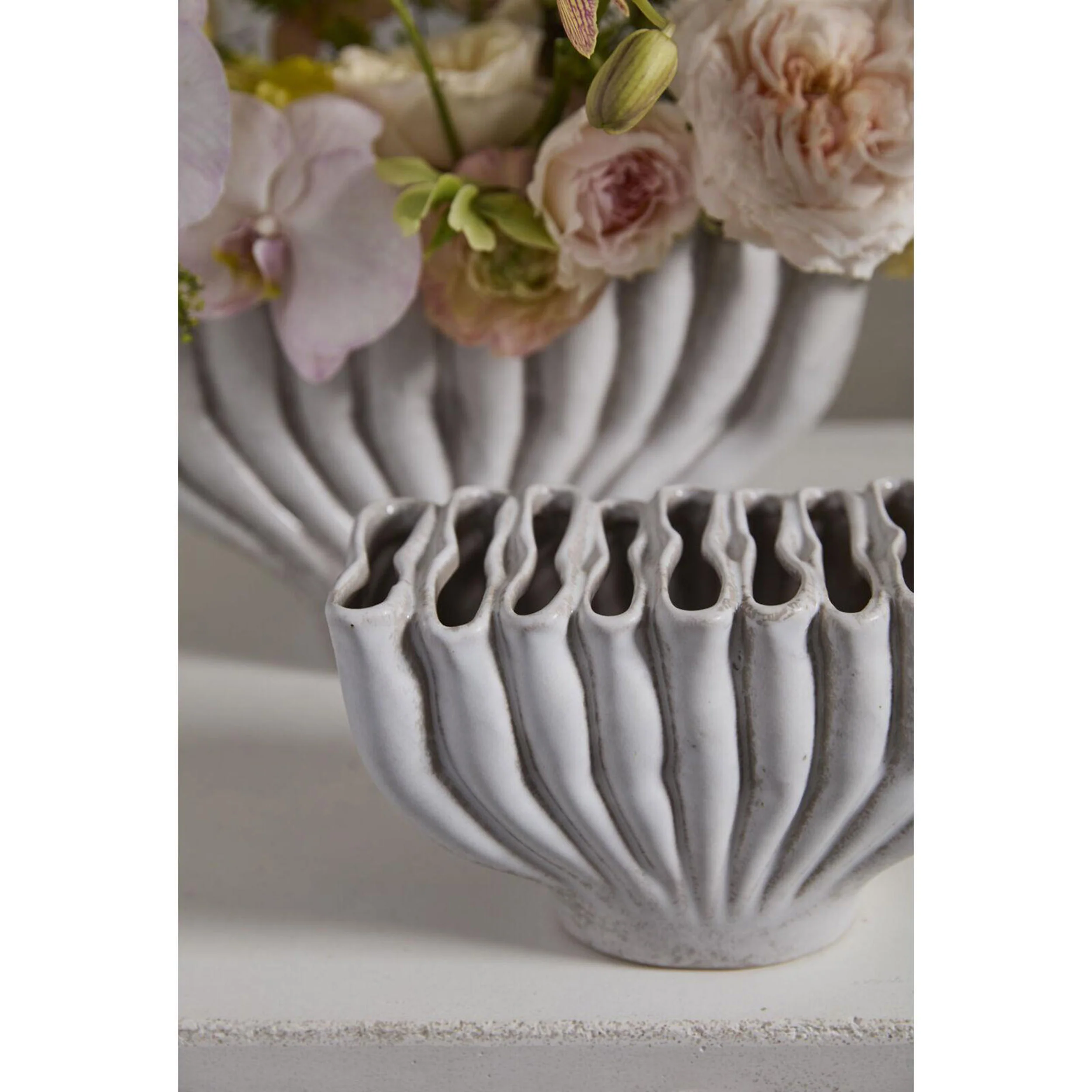 Harpar Ceramic Vase, White - Image 3