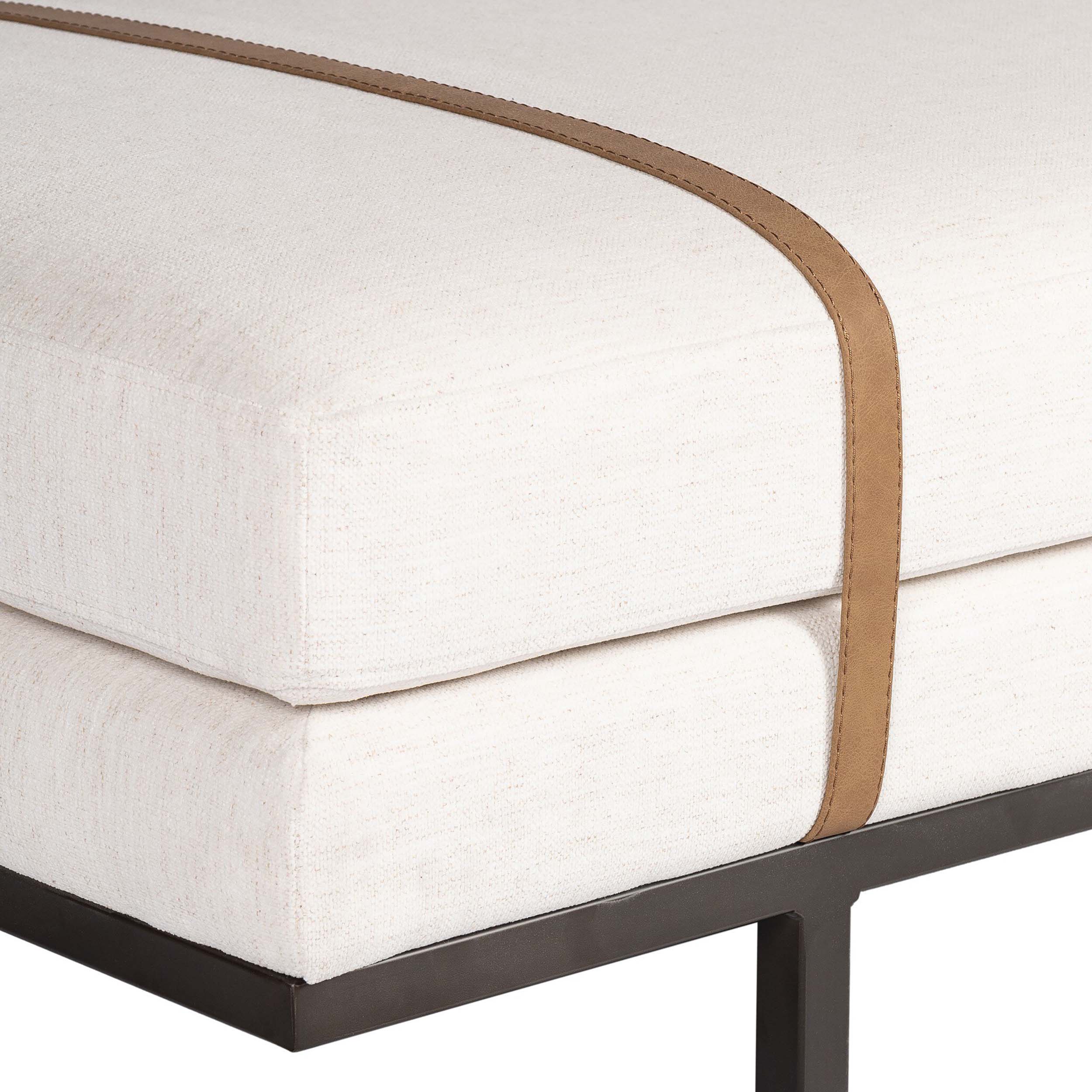 Harris Accent Bench, Nomad Snow by Four Hands - Image 5