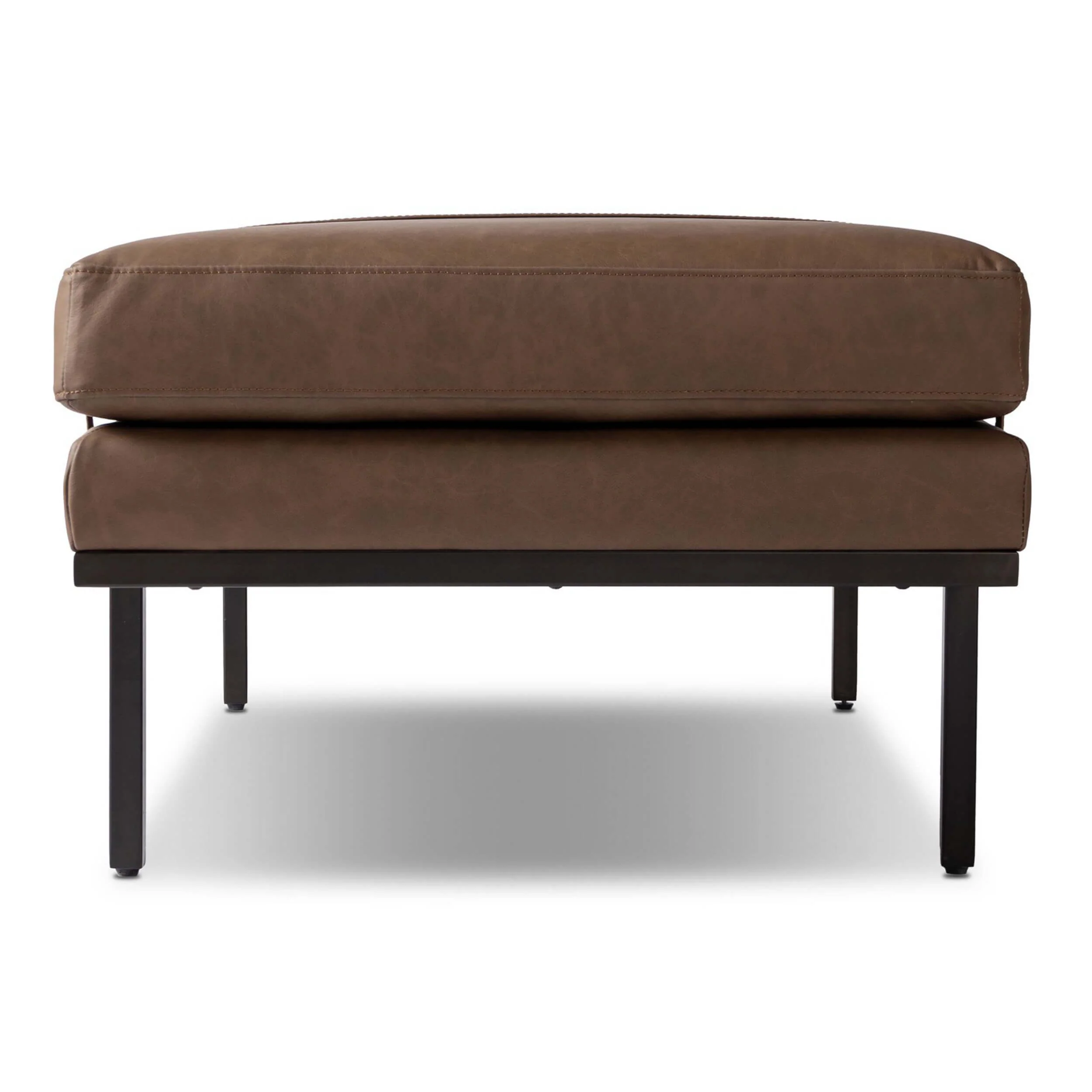 Harris Leather Accent Bench, Maestro Cigar by Four Hands - Image 3