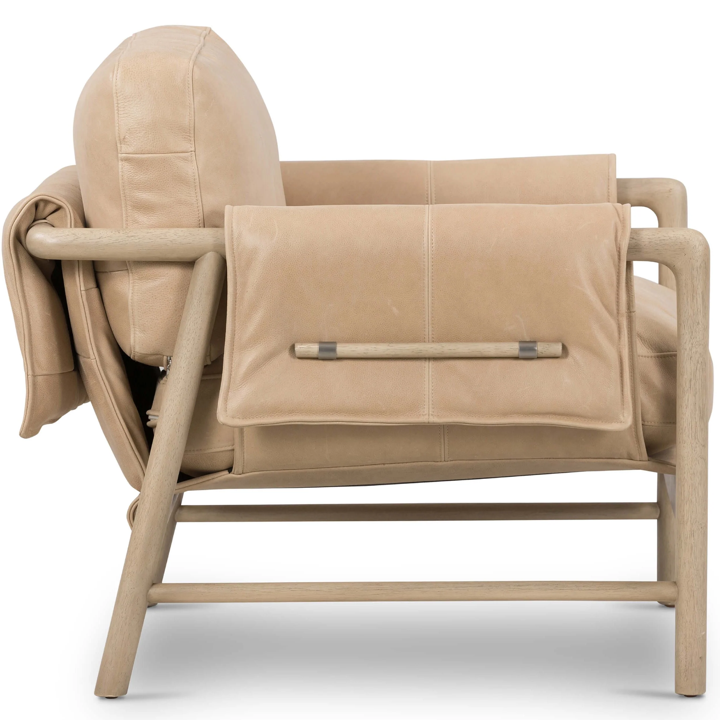 Harrison Leather Chair, Palermo Nude by Four Hands - Image 3
