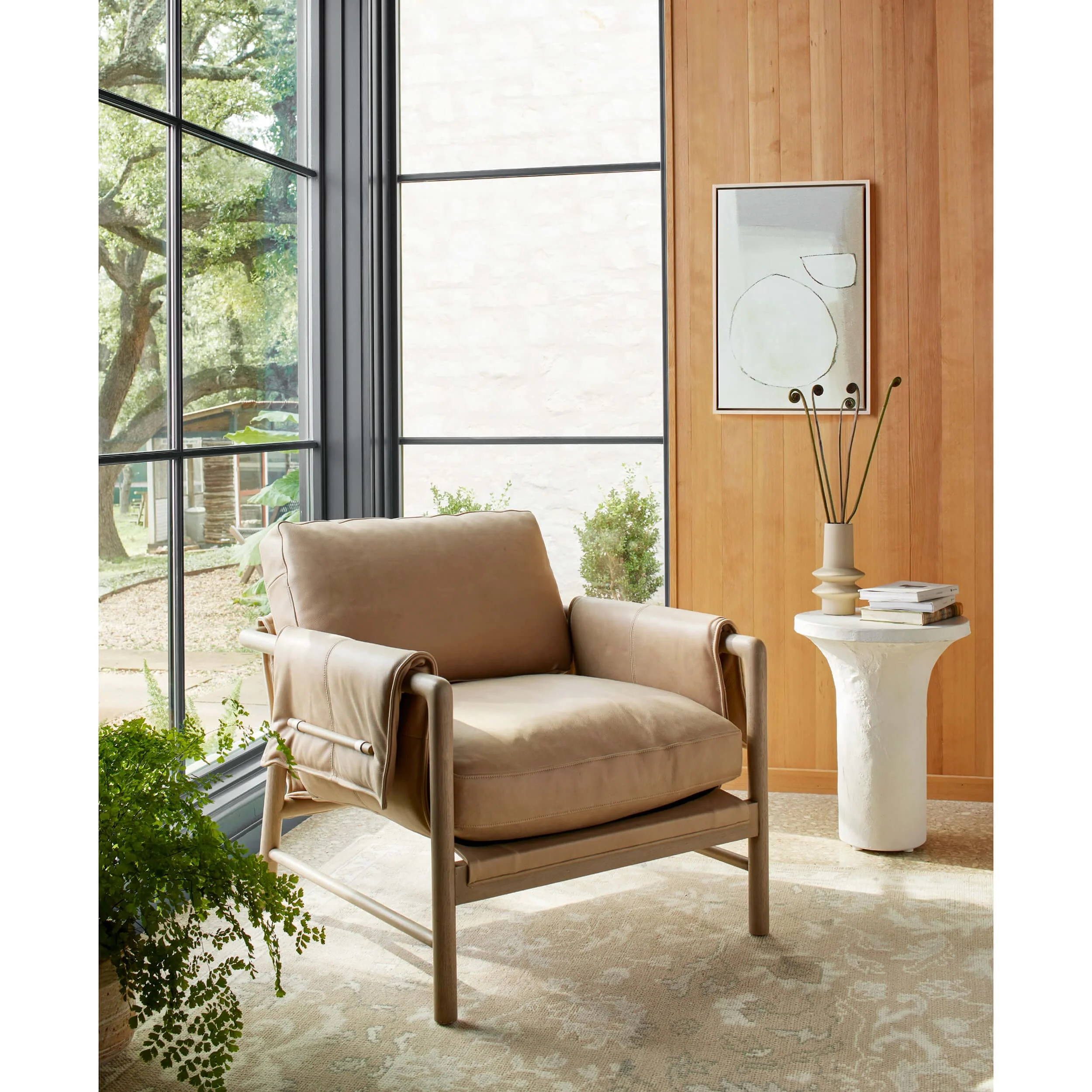 Harrison Leather Chair, Palermo Nude by Four Hands - Image 6