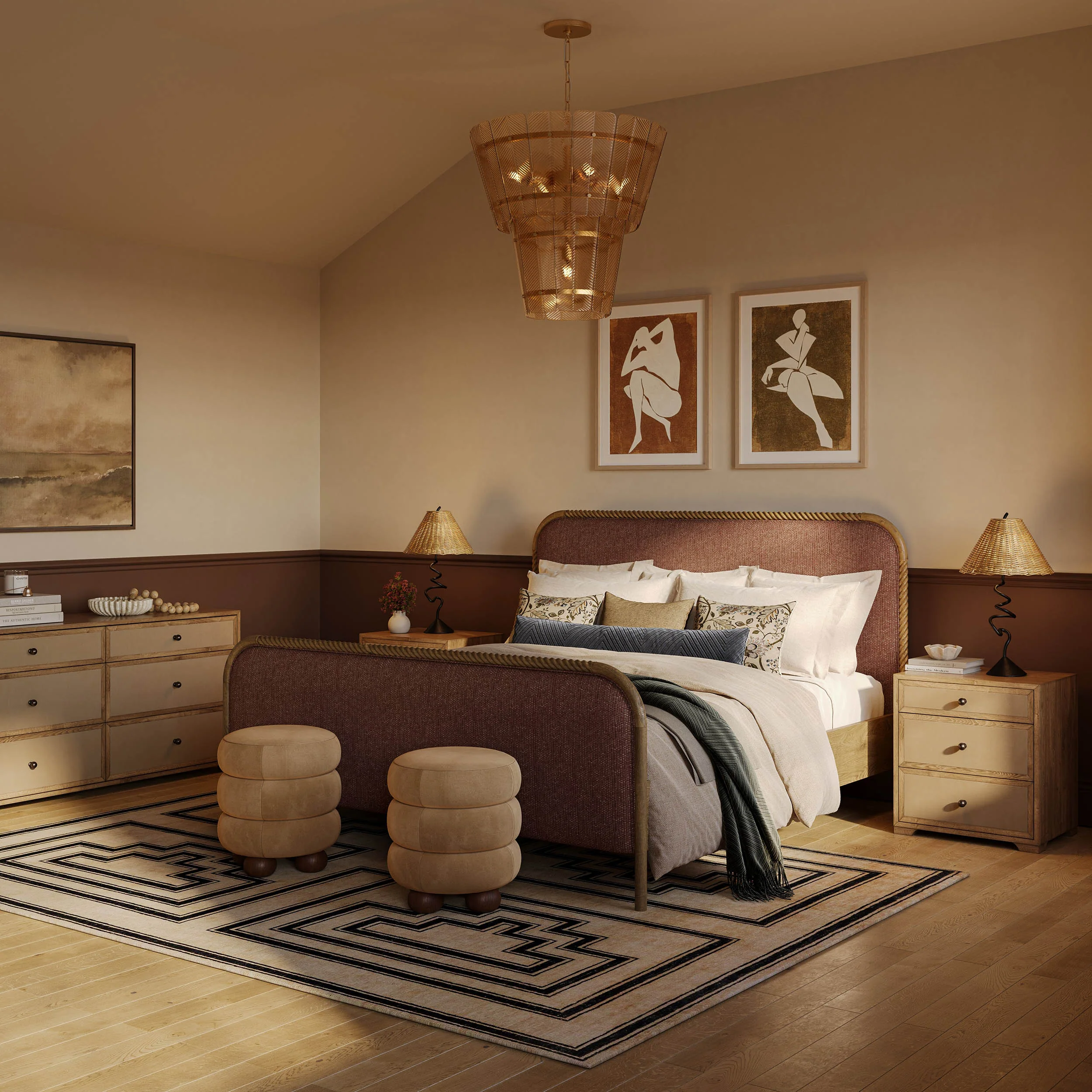 Hatia Panel Bed, Sienna Red - Image 8