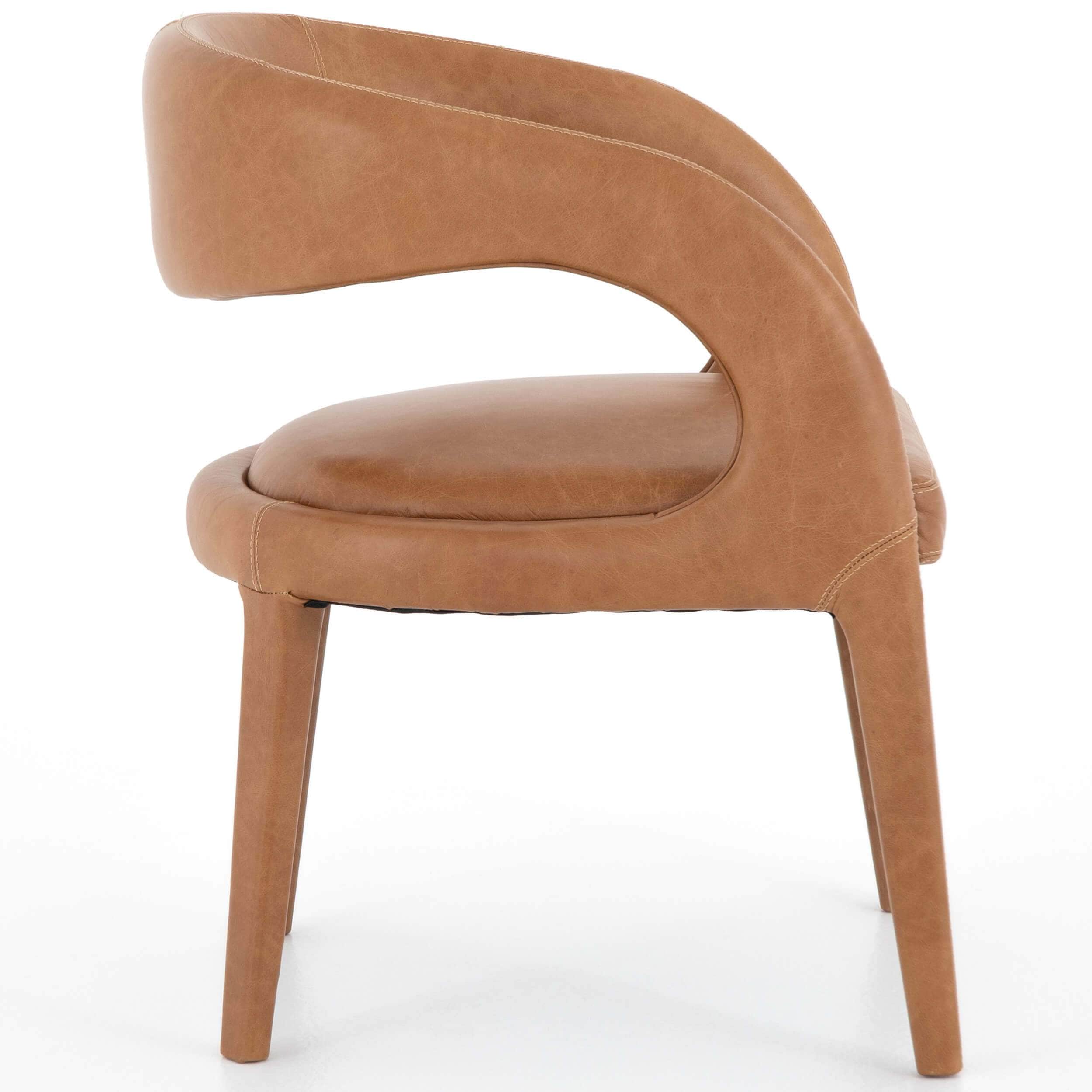 Hawkins Leather Dining Chair, Butterscotch, Set of 2 by Four Hands - Image 3