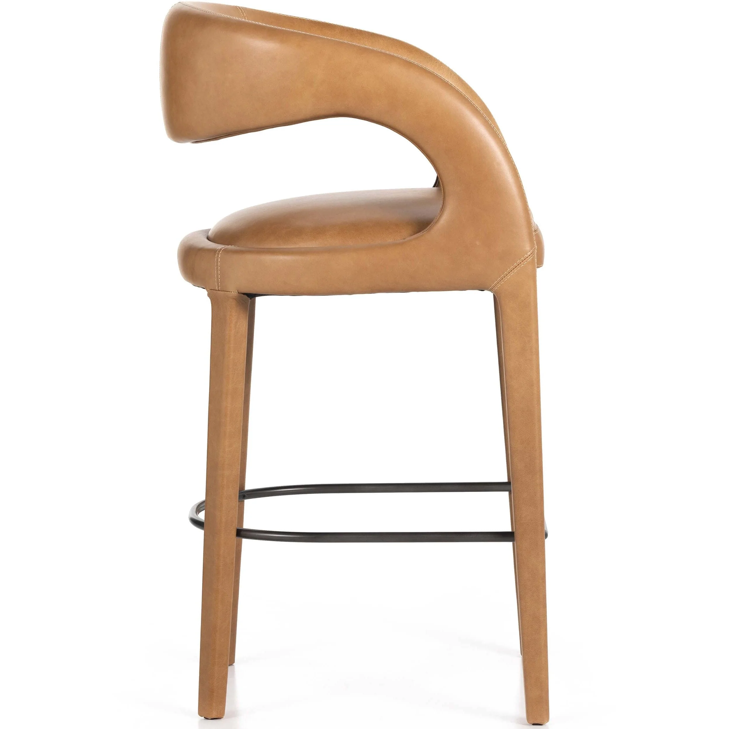 Hawkins Leather Bar & Counter Stool, Sonoma Butterscotch by Four Hands - Image 3