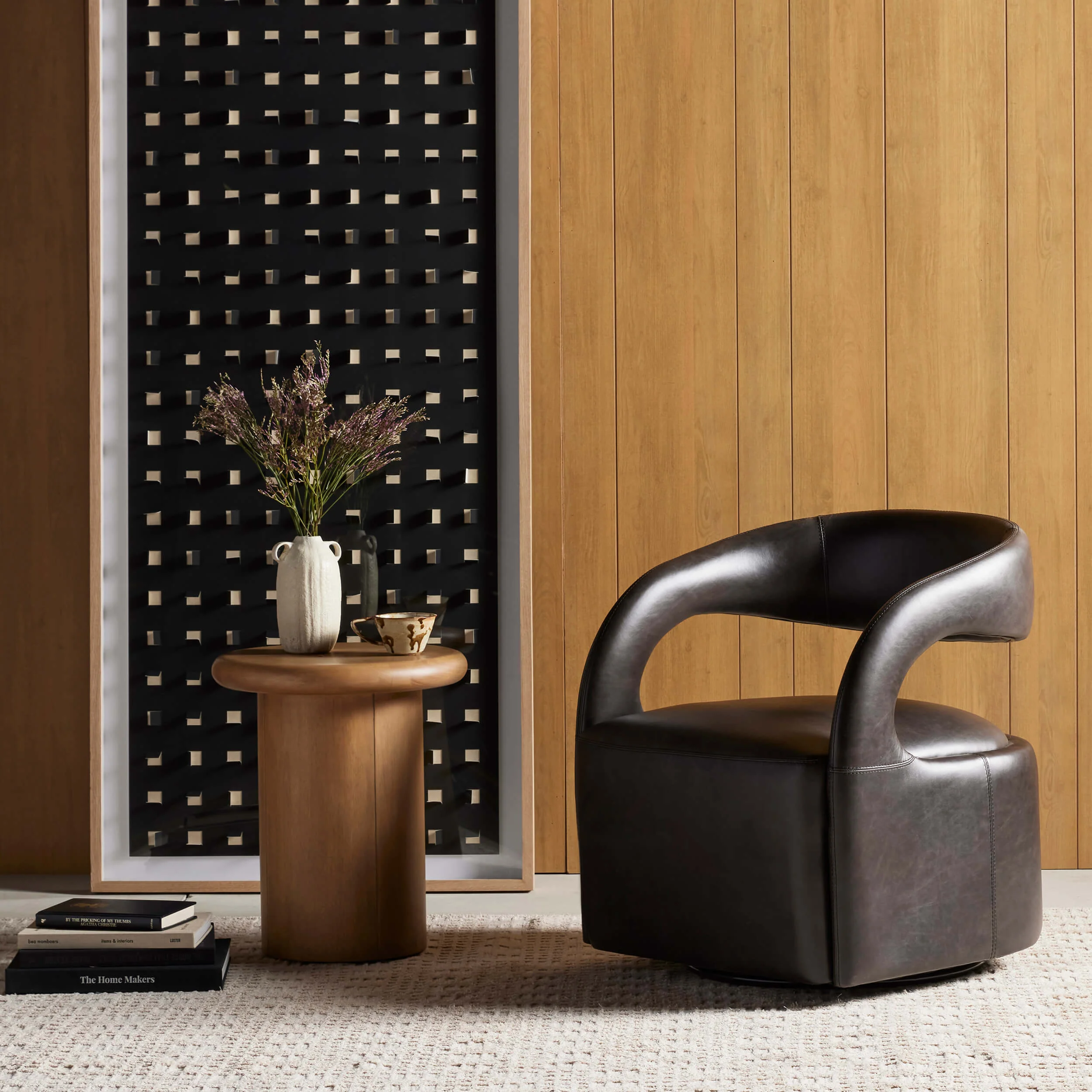 Hawkins Leather Swivel Chair, Sonoma Black - Image 6