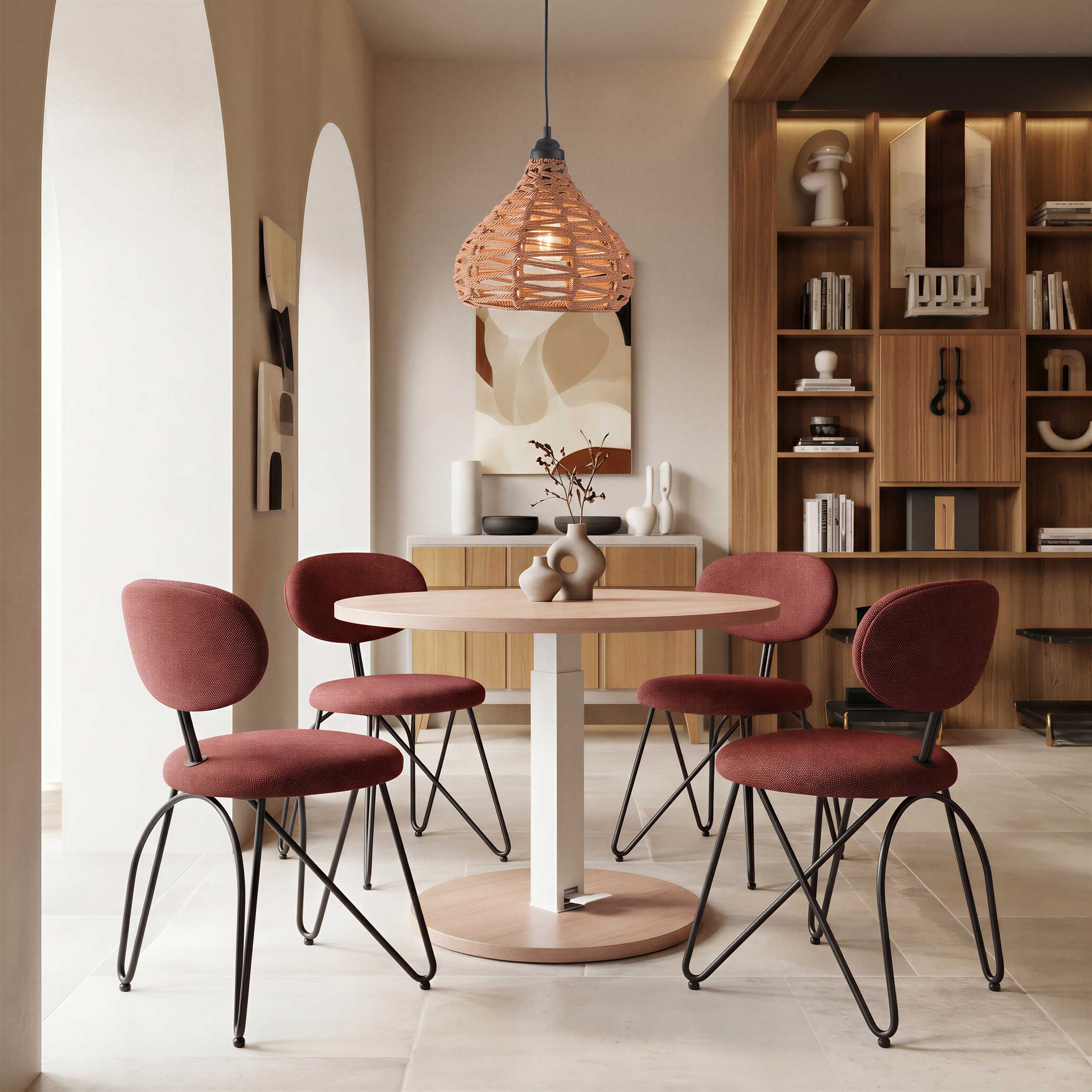 Hawley Adjustable Dining Table, Natural - Image 8