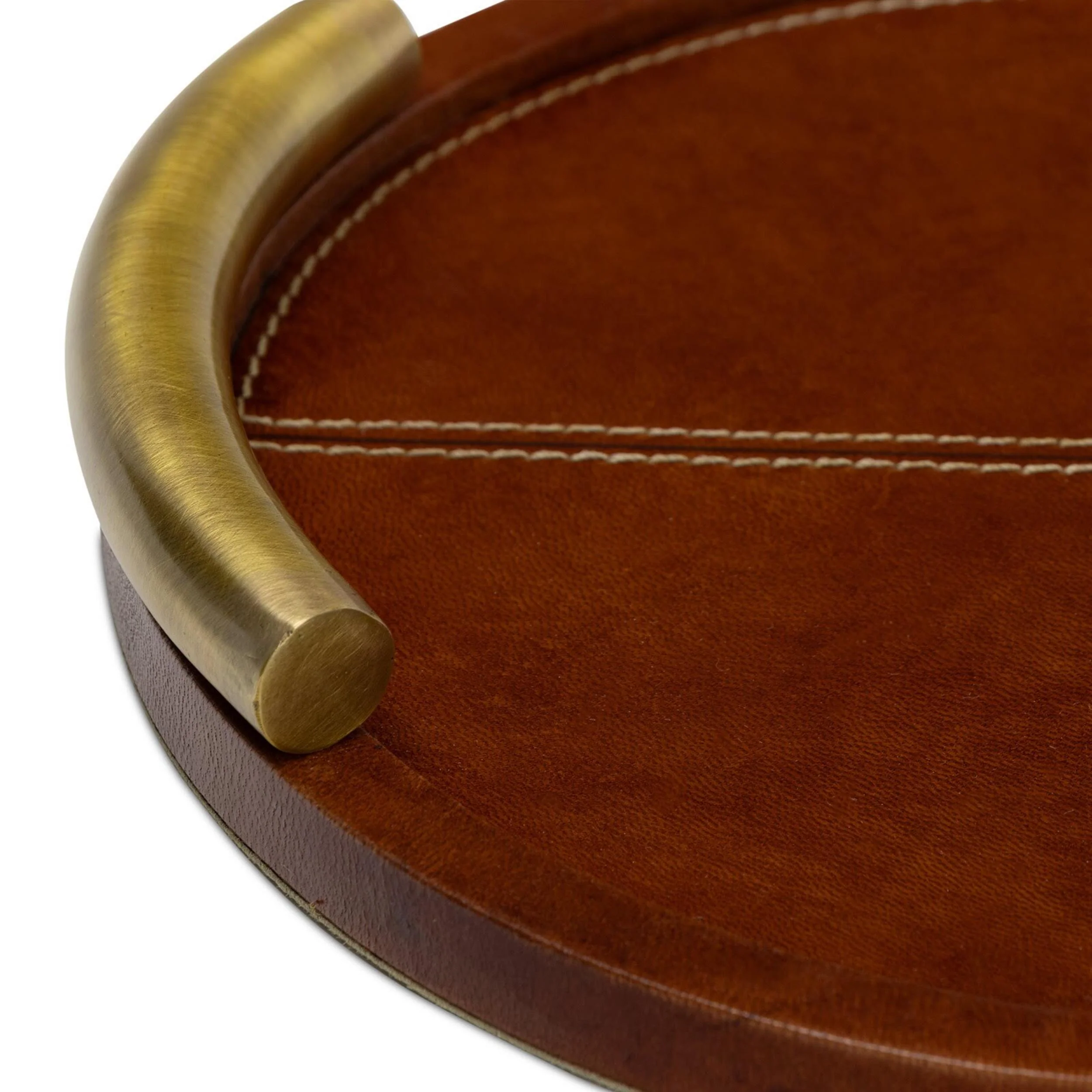 Hayes Leather Oval Tray, Cognac - Image 2