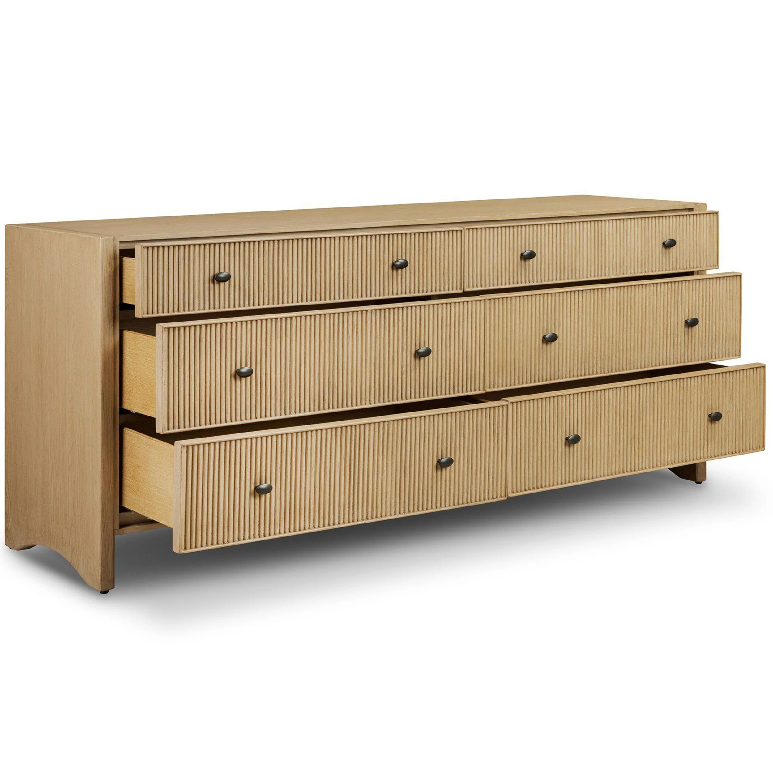 Hazel 6 Drawer Dresser, Light Wash by Four Hands - Image 4