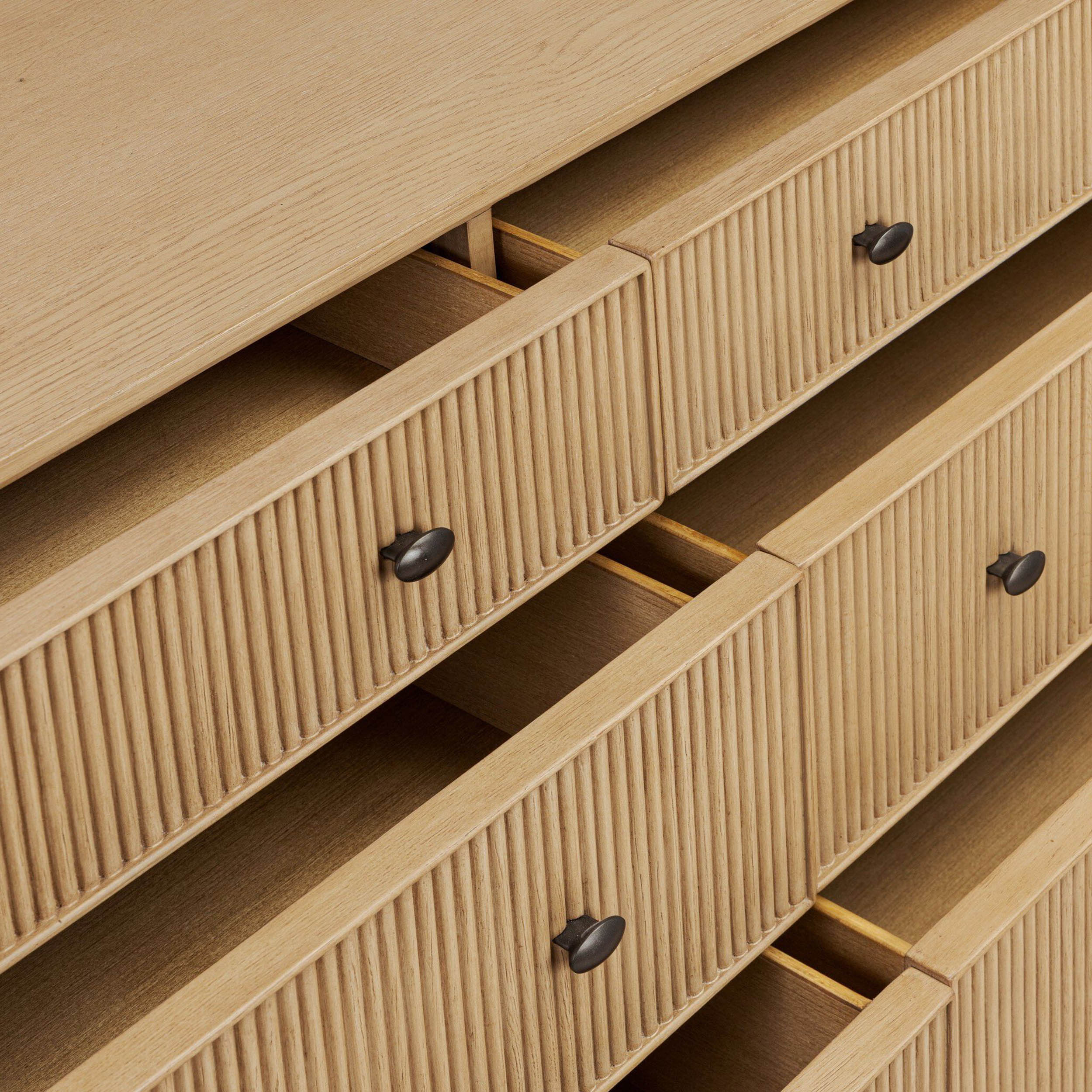 Hazel 6 Drawer Dresser, Light Wash by Four Hands - Image 6