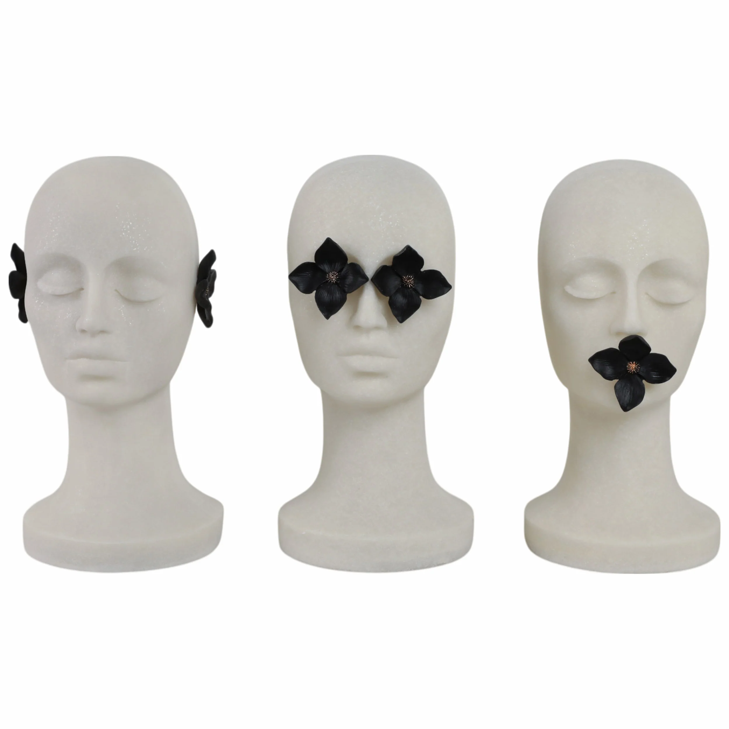 Hear, See, Speak No Evil Statuary, Black/White, Set of 3