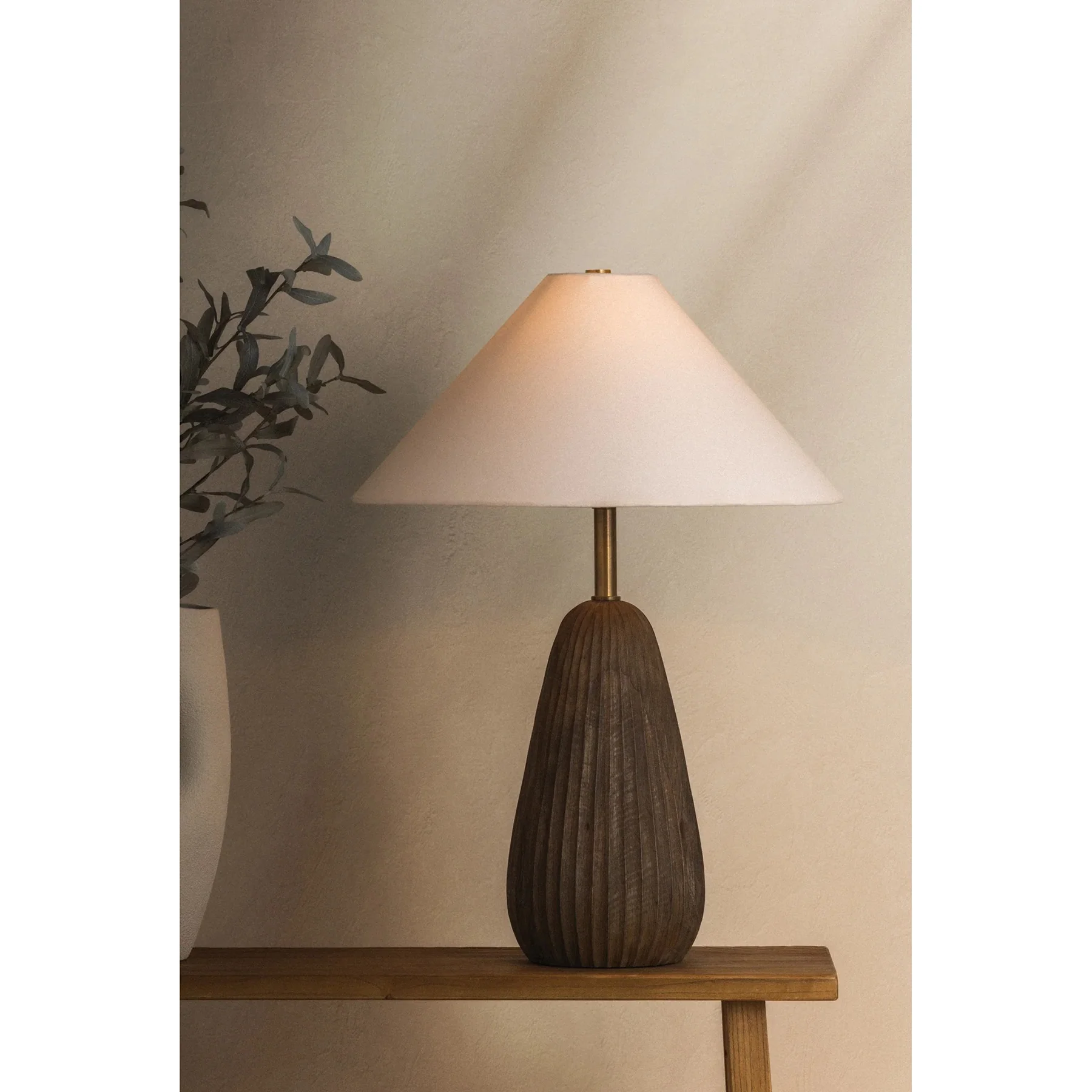 Heartwood Table Lamp, Patina Brass - Image 3