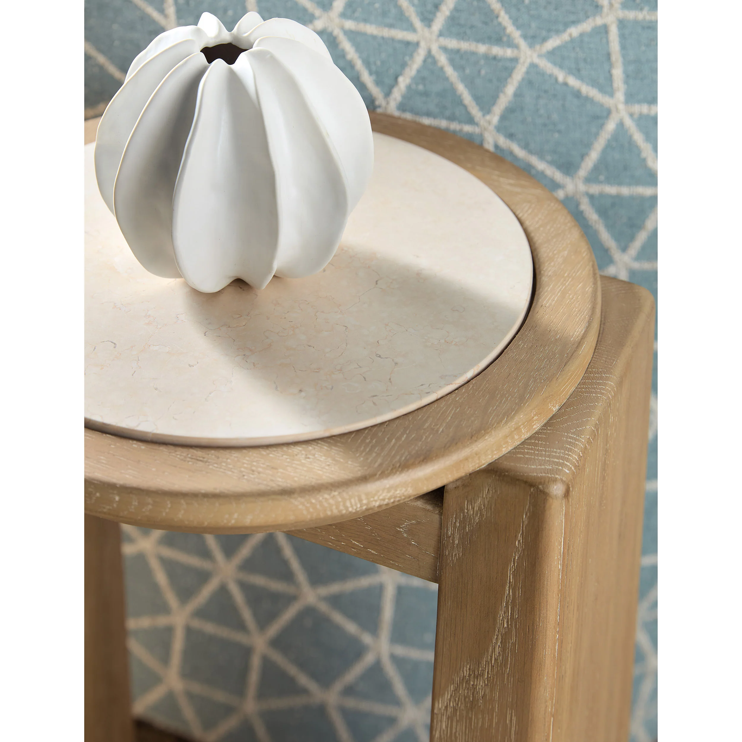 Helena Marble Top Spot Table, Light Wood - Image 4