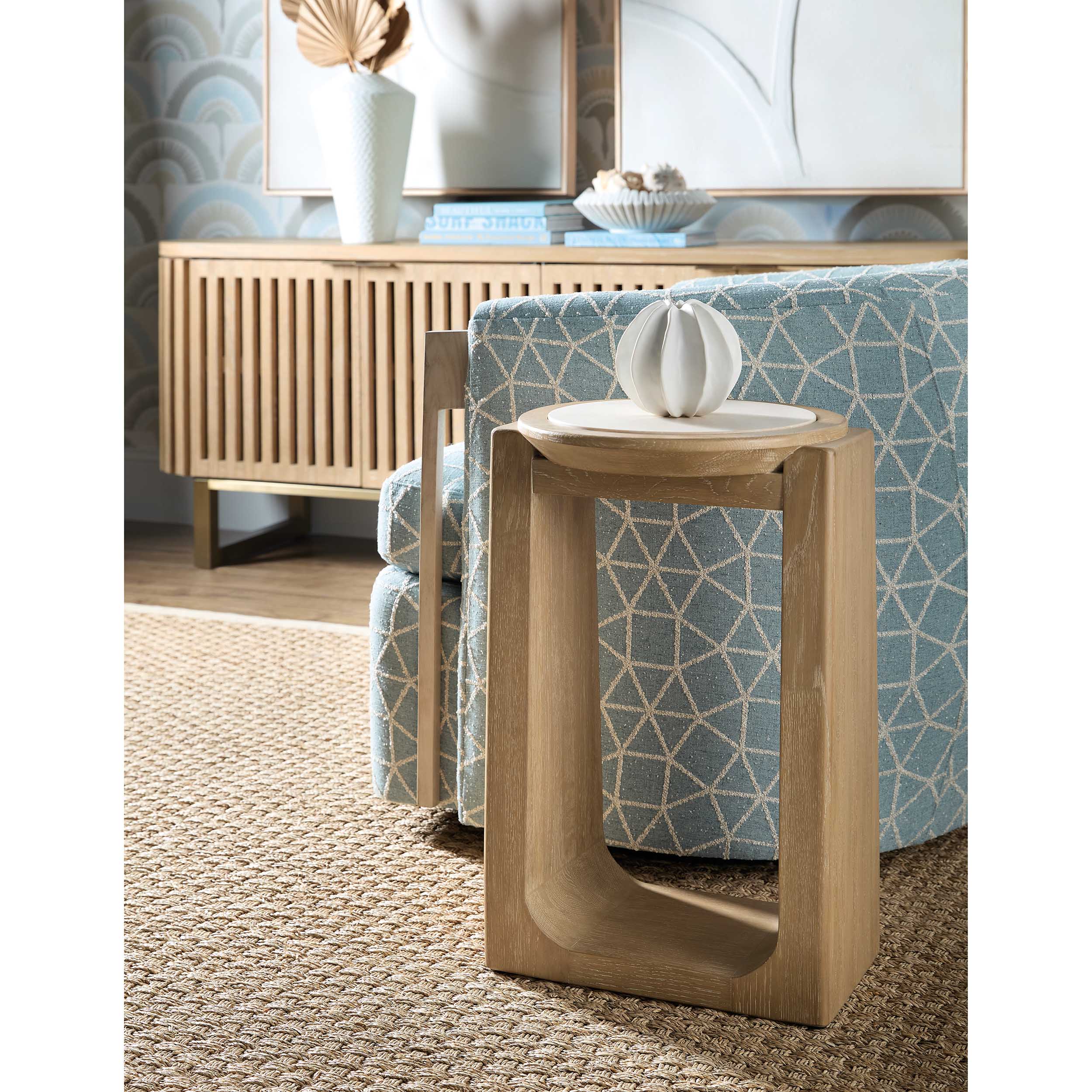 Helena Marble Top Spot Table, Light Wood - Image 5