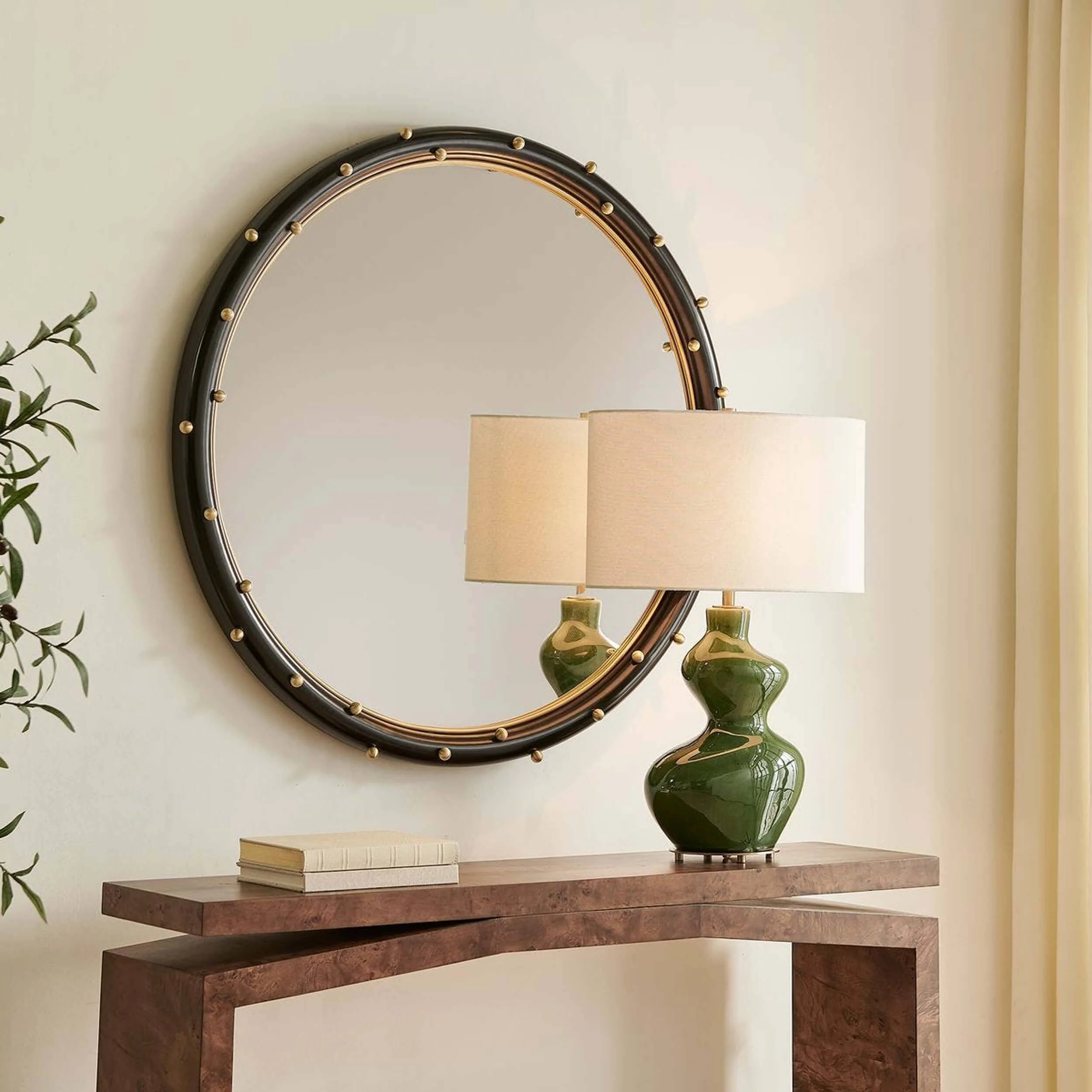 Helia Round Mirror, Matte Black - Image 4