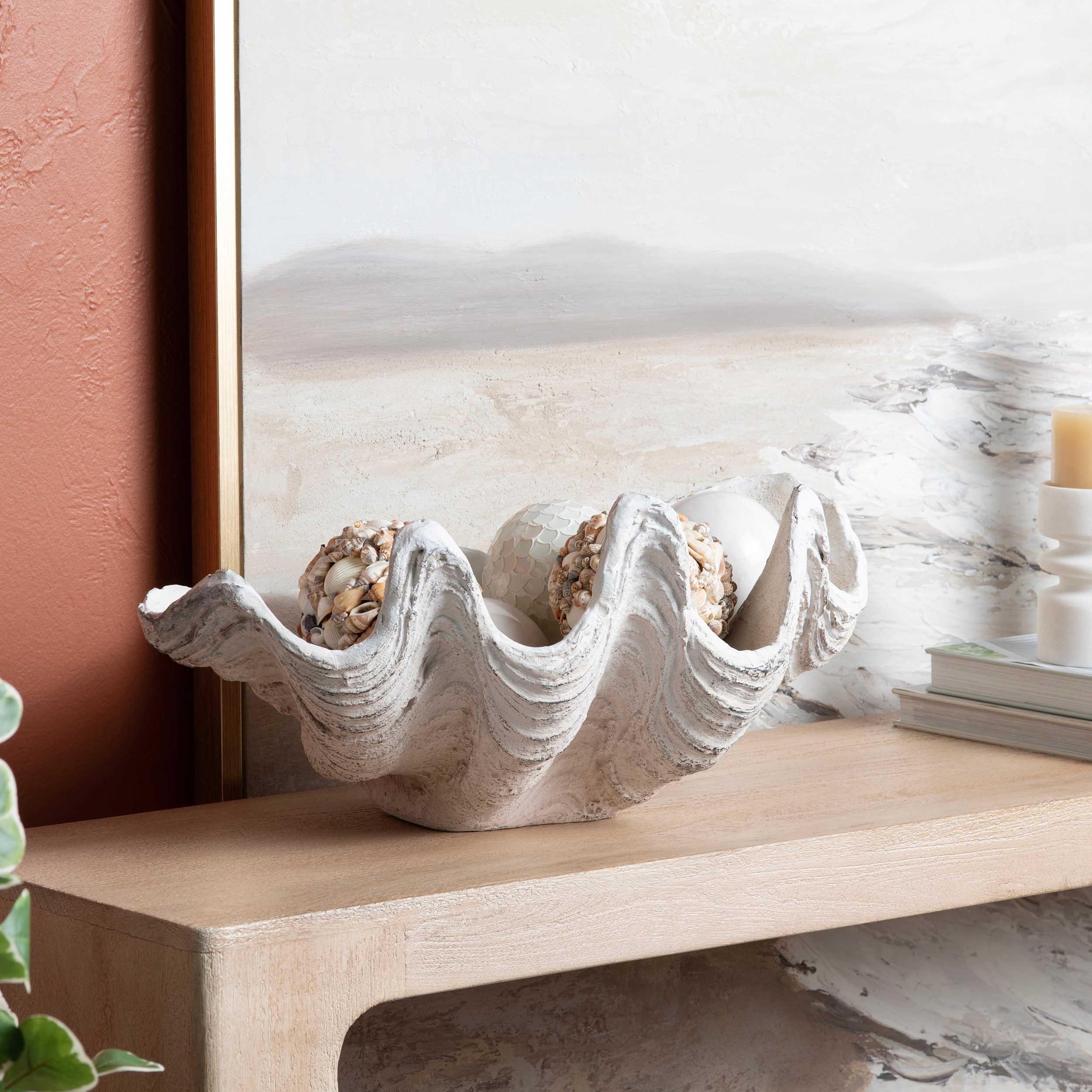 Henley Shell Sculpture, White - Image 3
