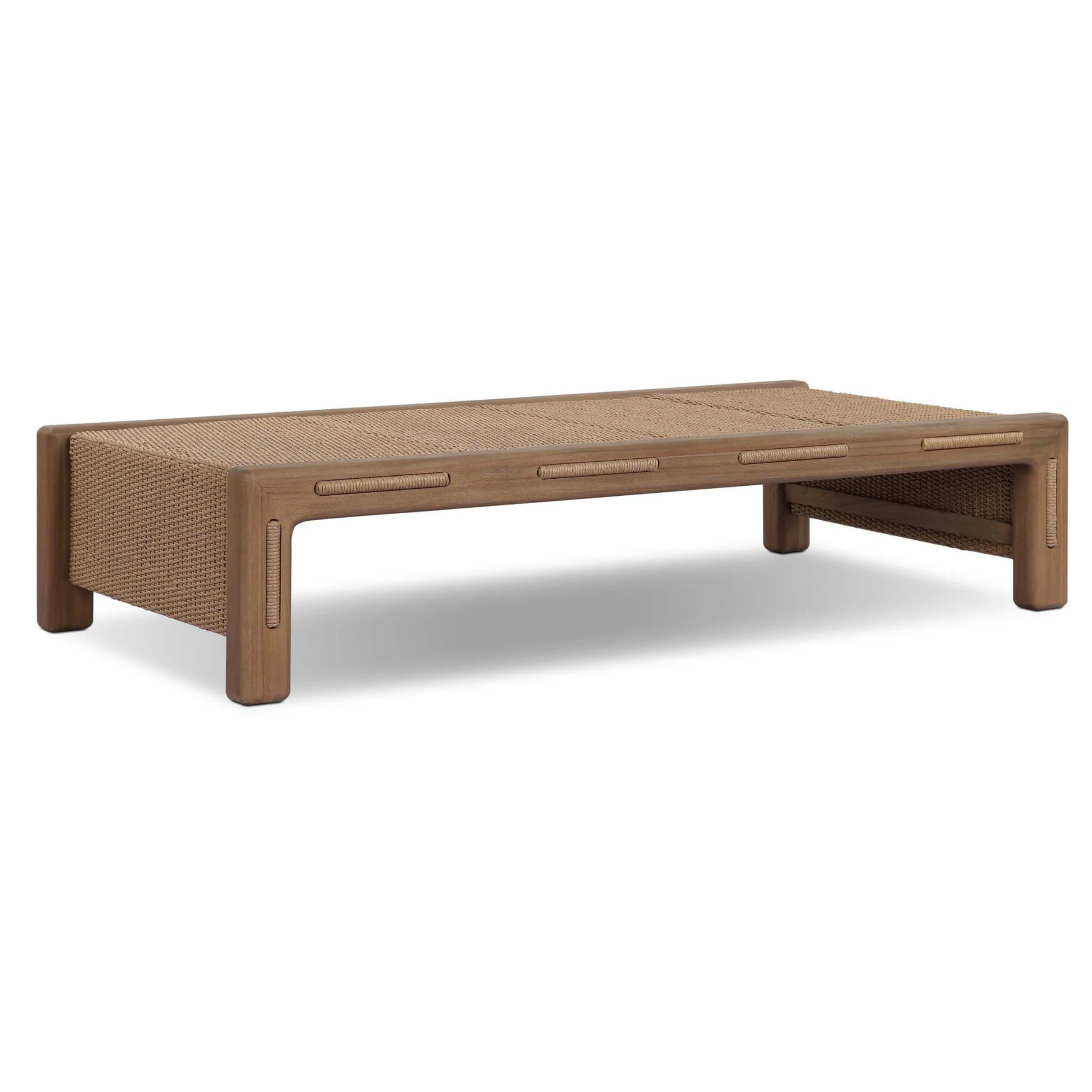 Herrick Outdoor Rectangular Coffee Table, Stained Toasted Brown by Four Hands