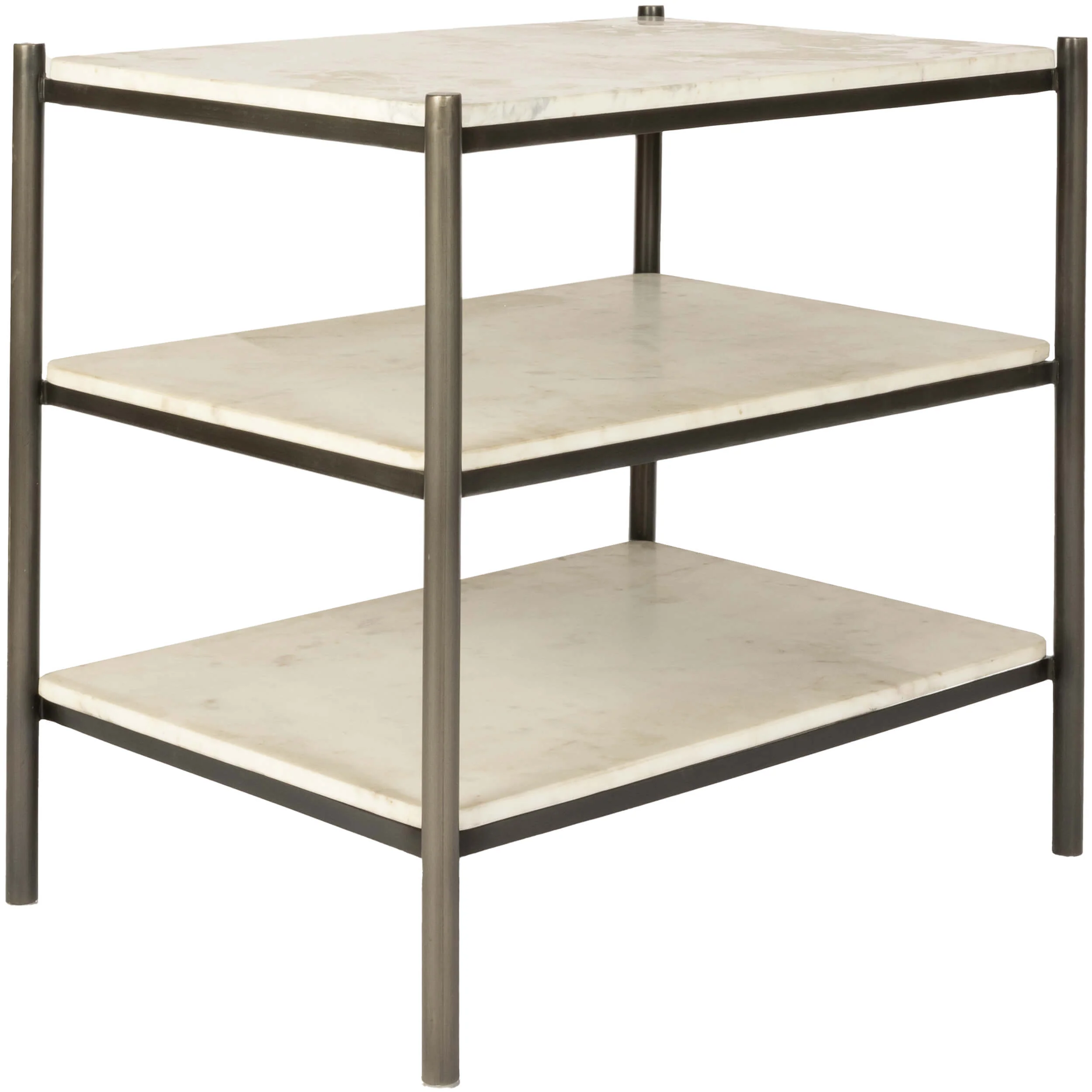 Hollywood End Table, Cloud Marble/Gunmetal