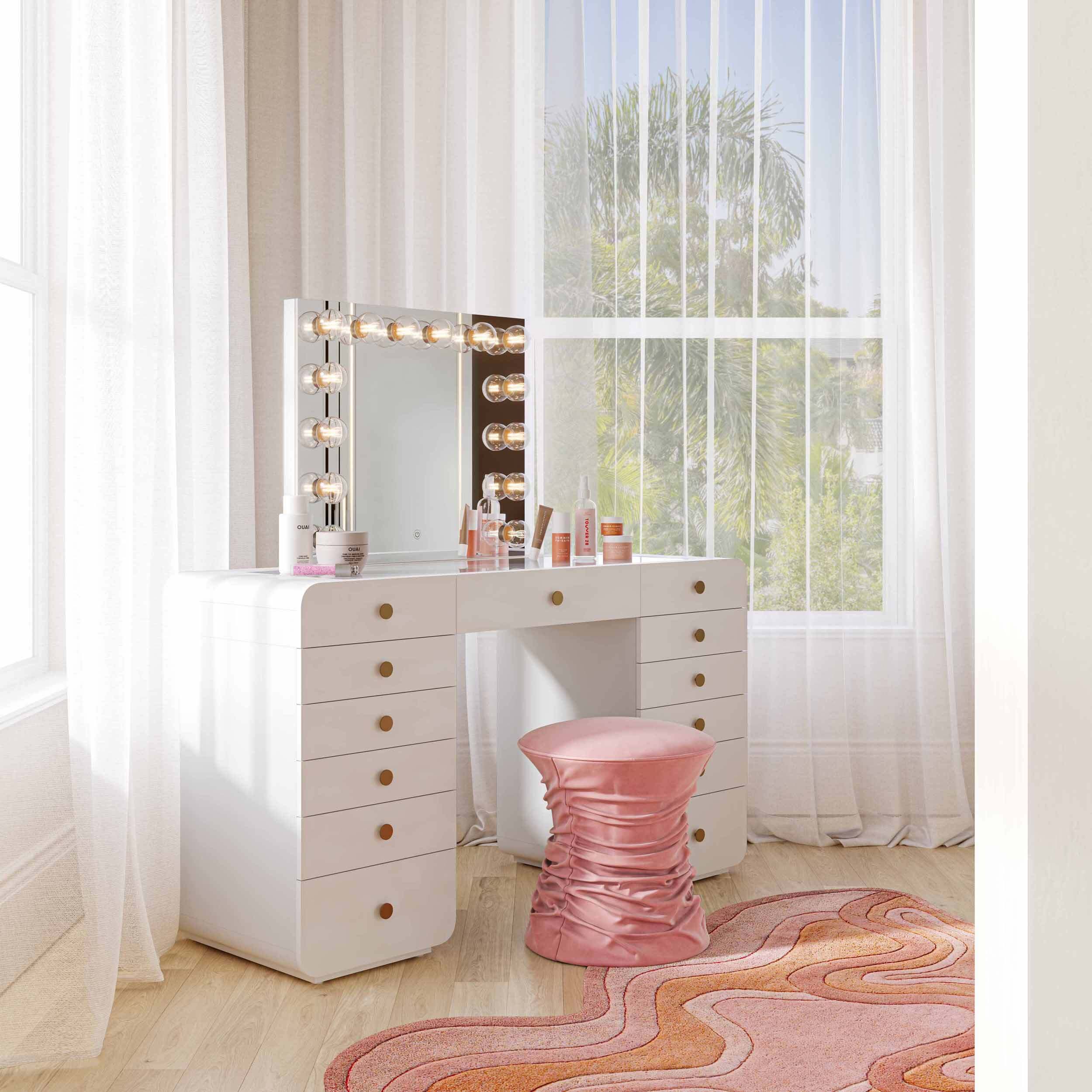 Hollywood Vanity Desk, White - Image 8