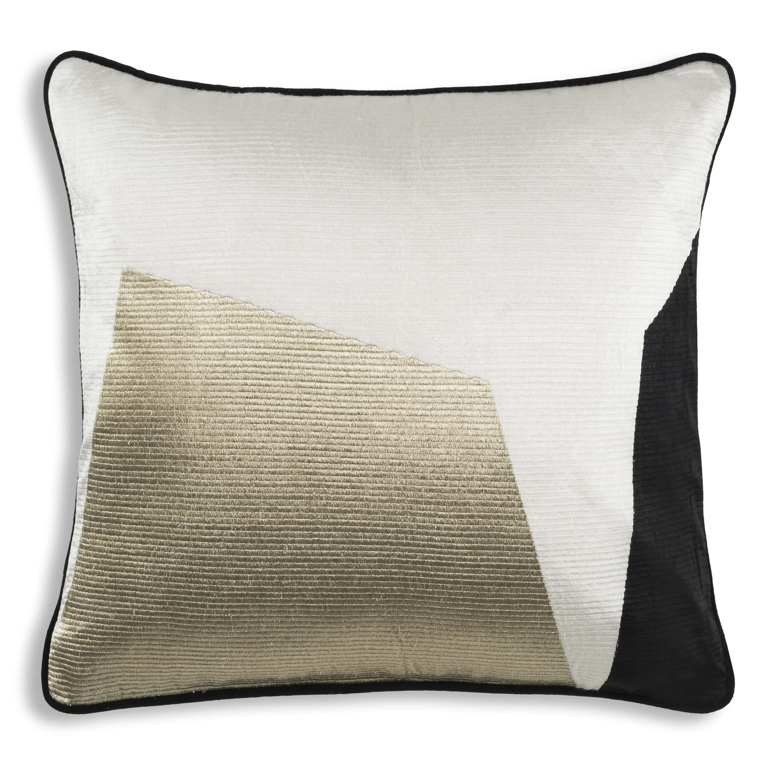Hudson Pillow, Black, White & Gold