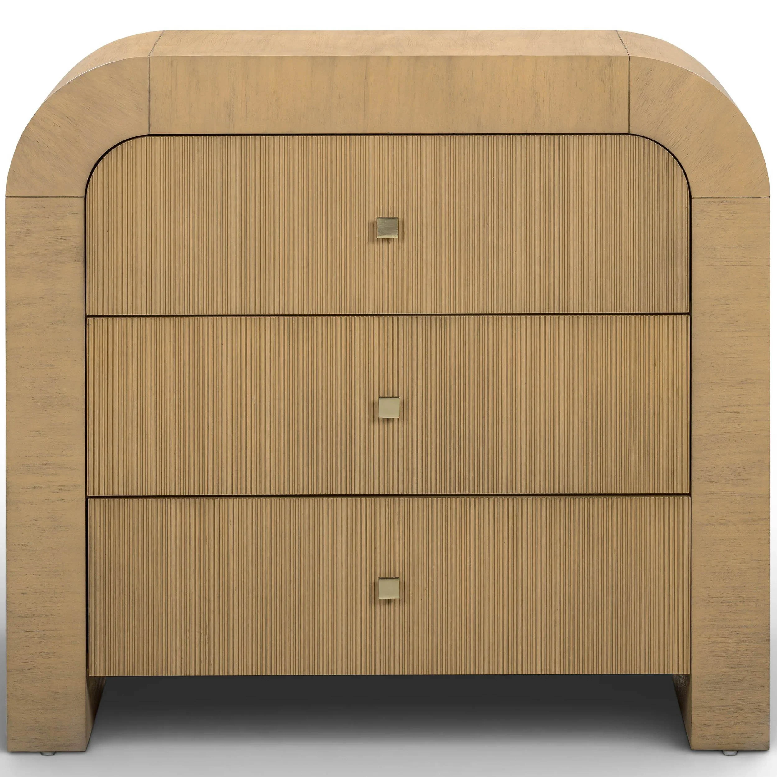 Hump 3 Drawer Bedside Chest, Natural - Image 2