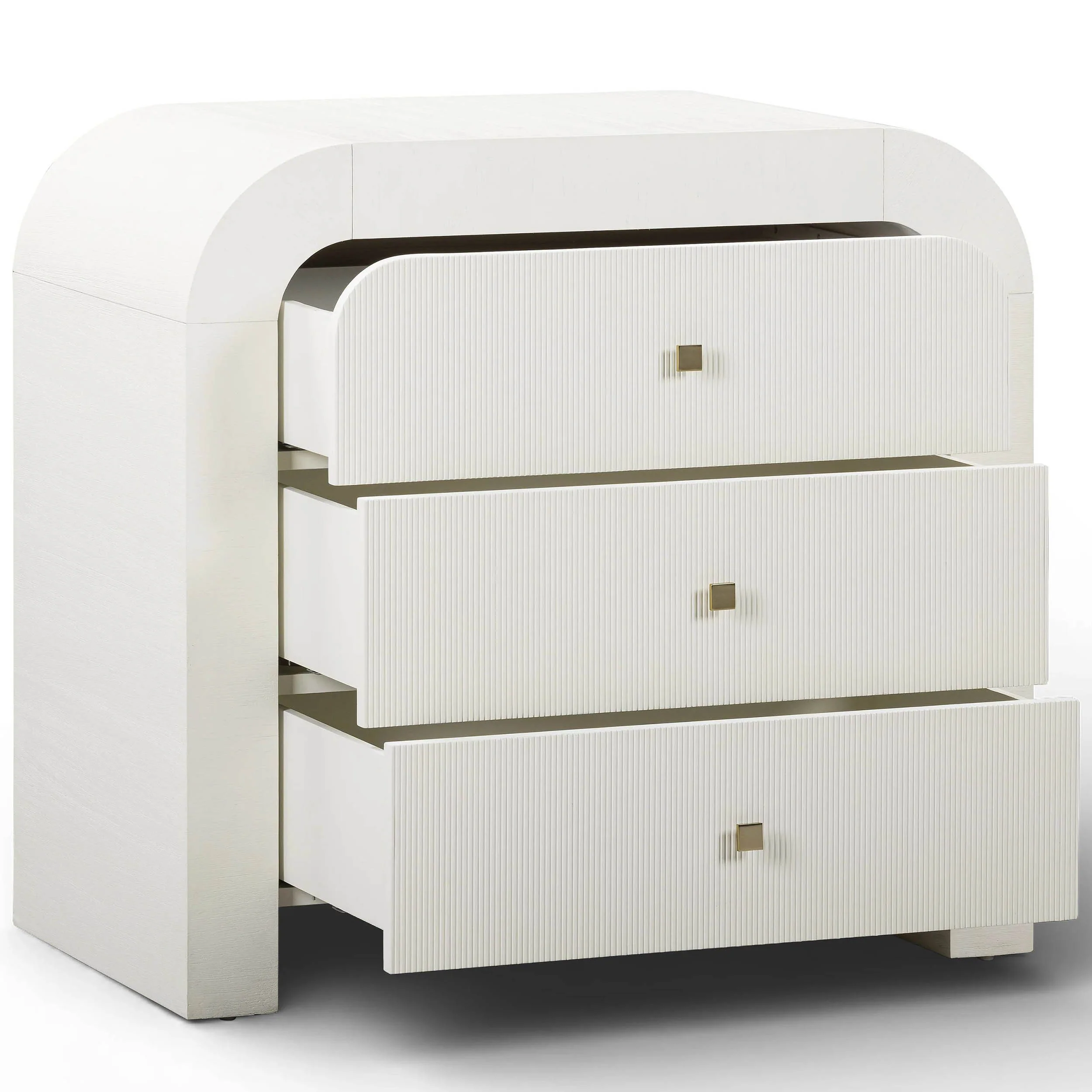 Hump 3 Drawer Bedside Chest, White - Image 5