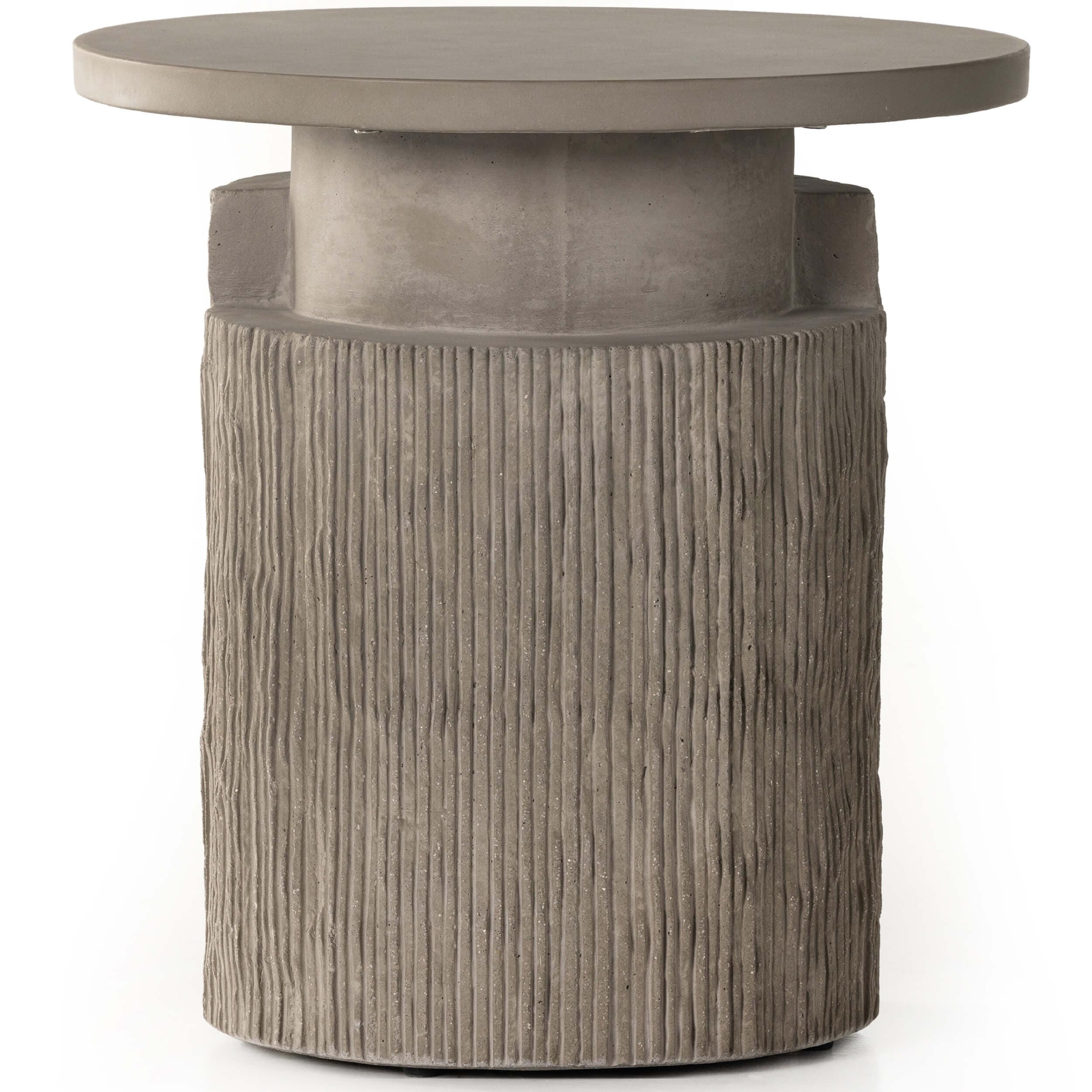 Huron Outdoor End Table, Textured Flint by Four Hands - Image 2