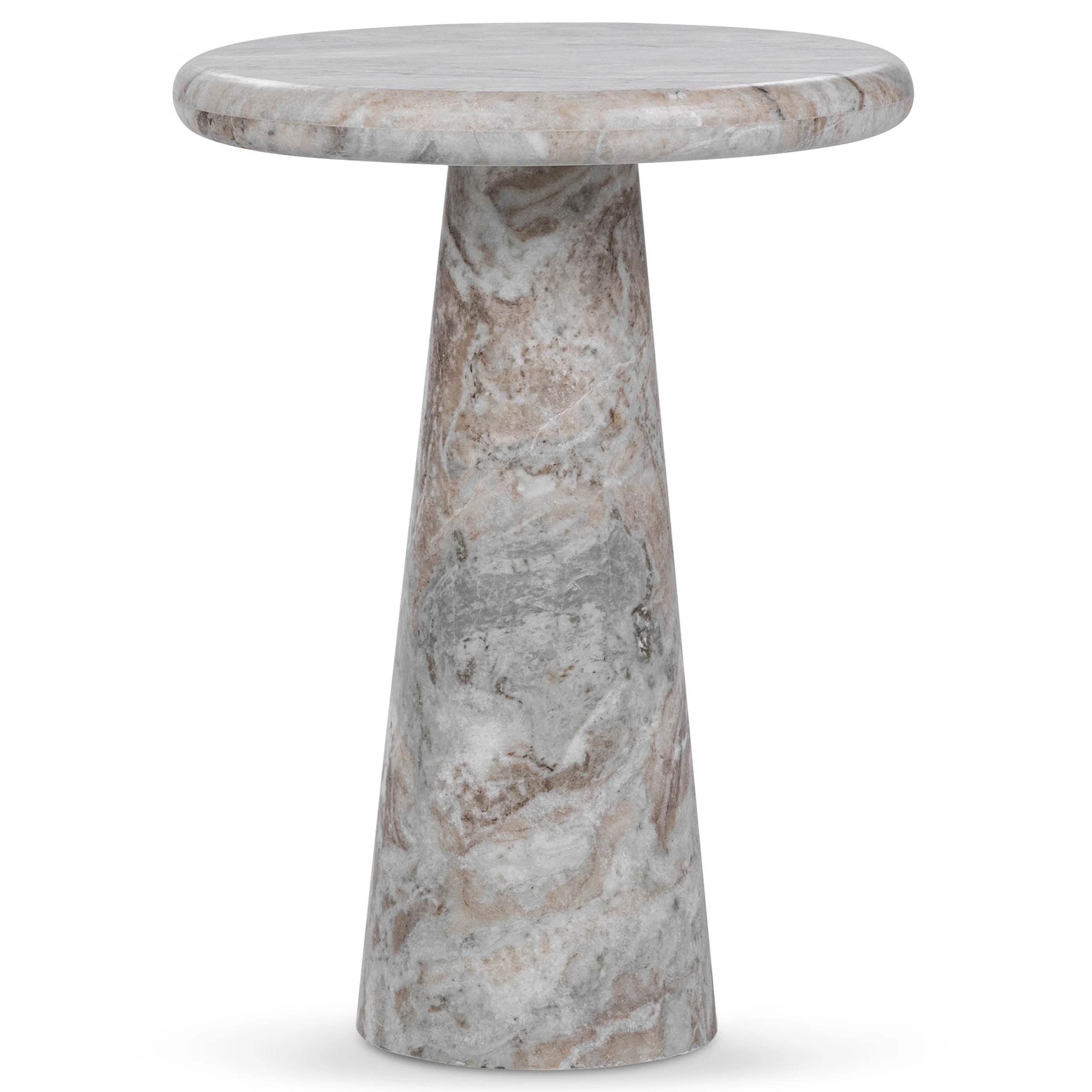 Huxley Round Accent Table, Rusty Gray