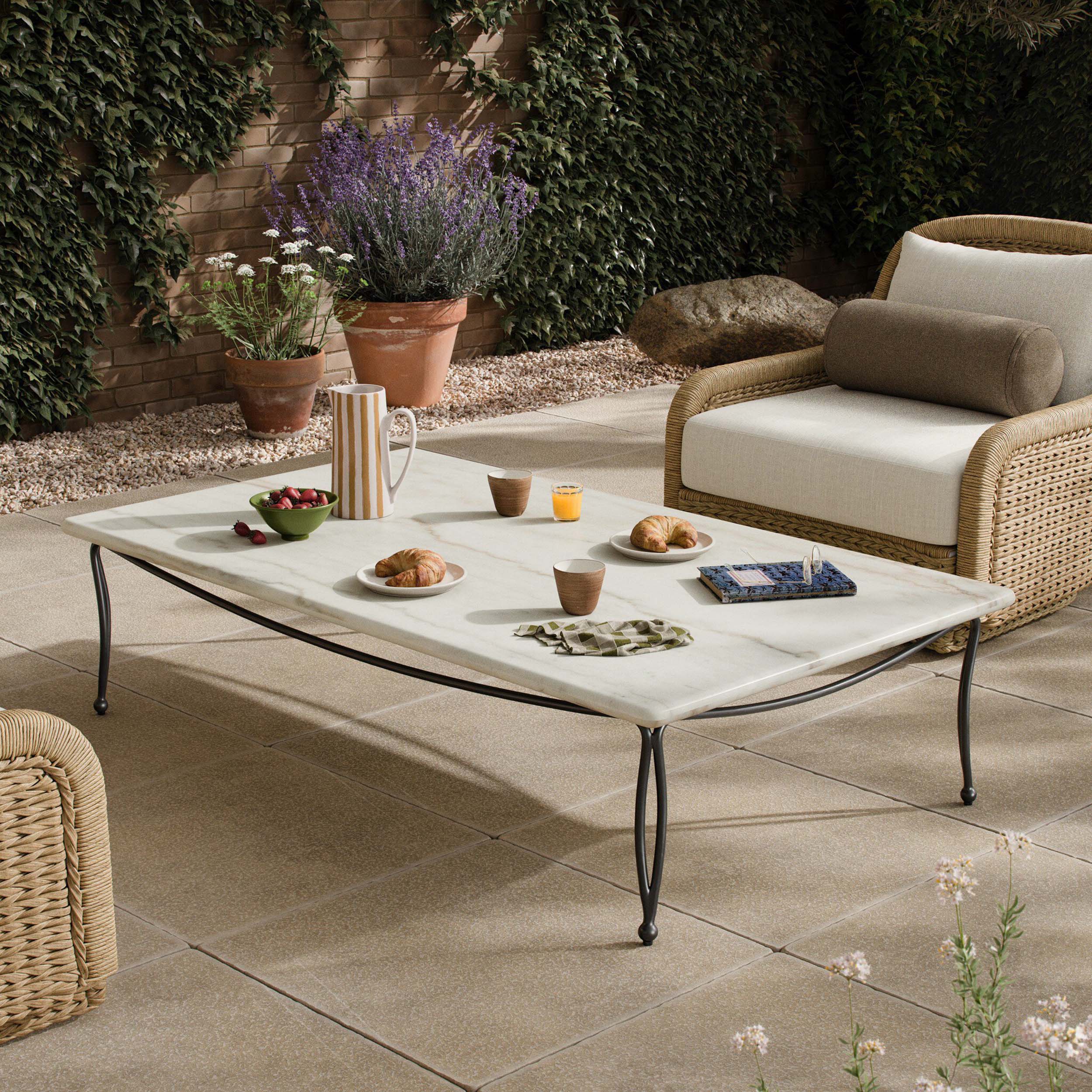 Idalia Outdoor Coffee Table, White by Four Hands - Image 7