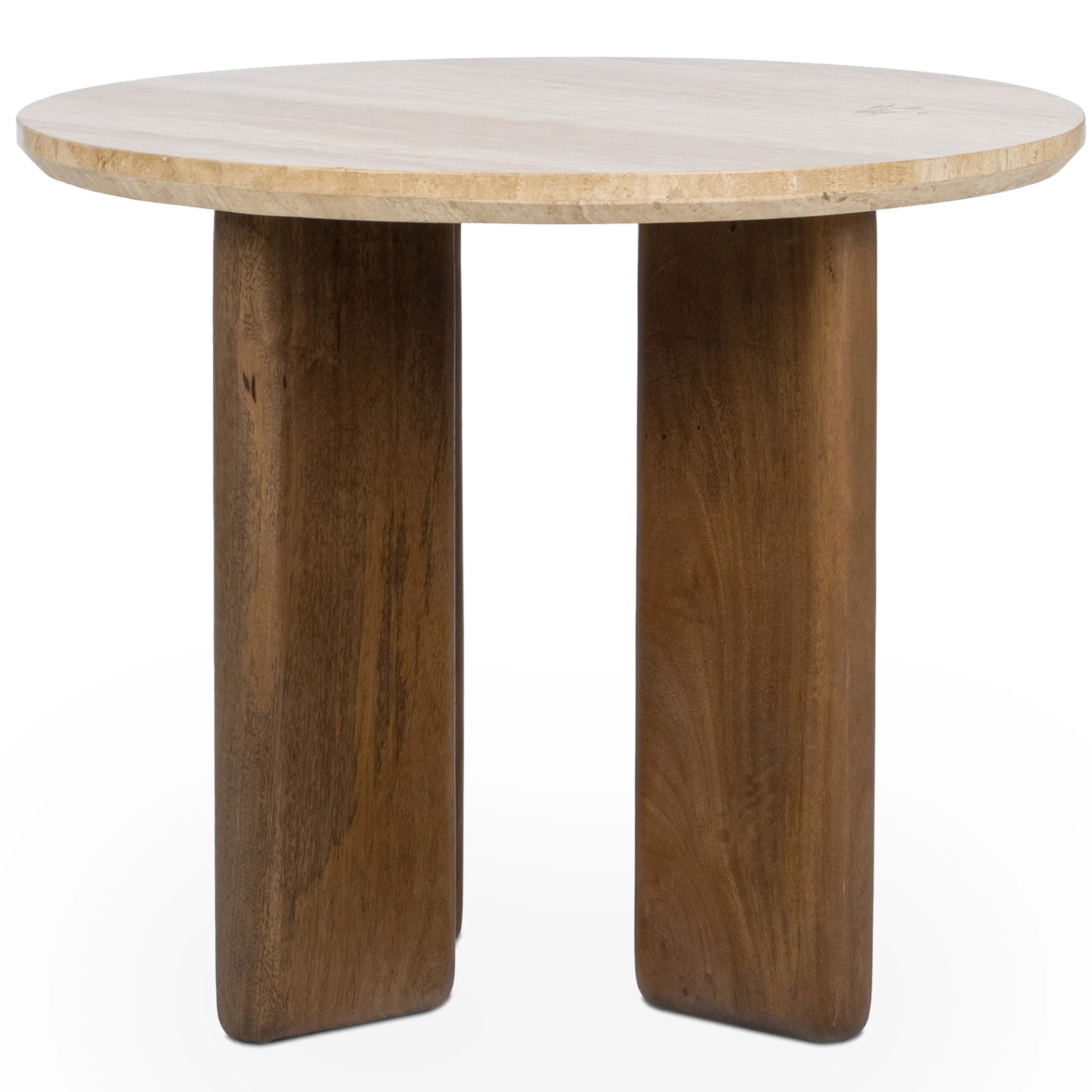 Idella Round End Table, Tan