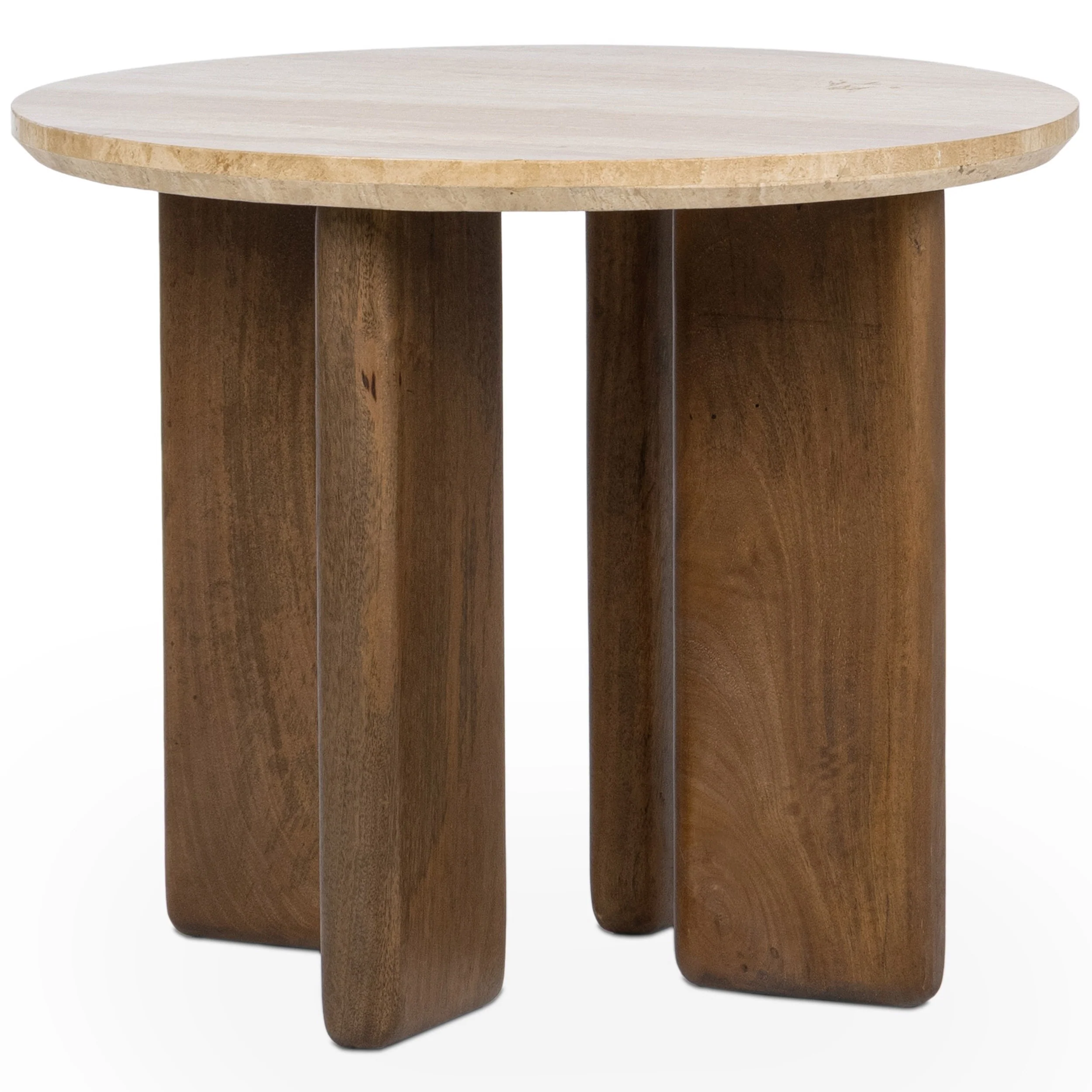 Idella Round End Table, Tan - Image 3