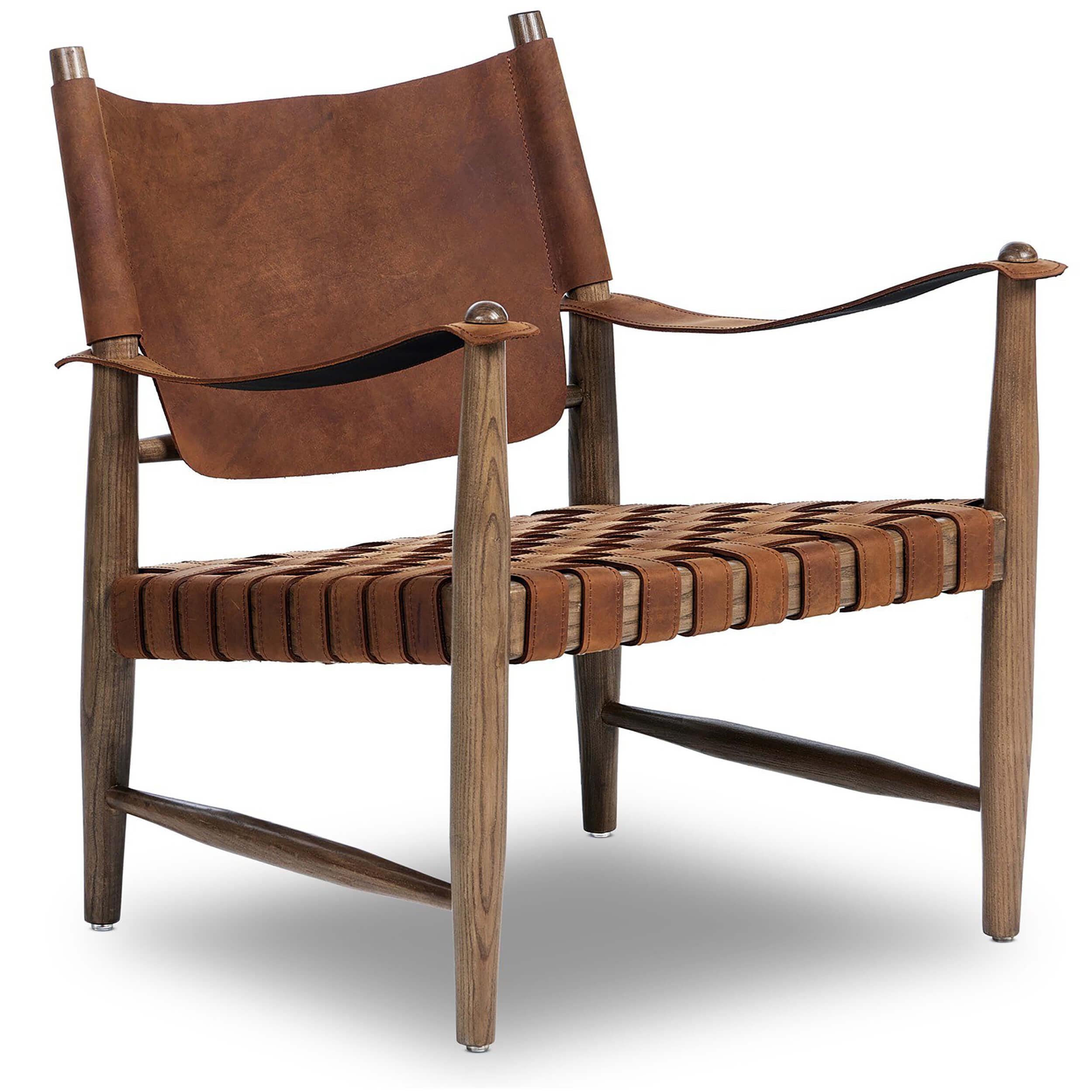 Ignacio Leather Chair, Renault Cognac by Four Hands