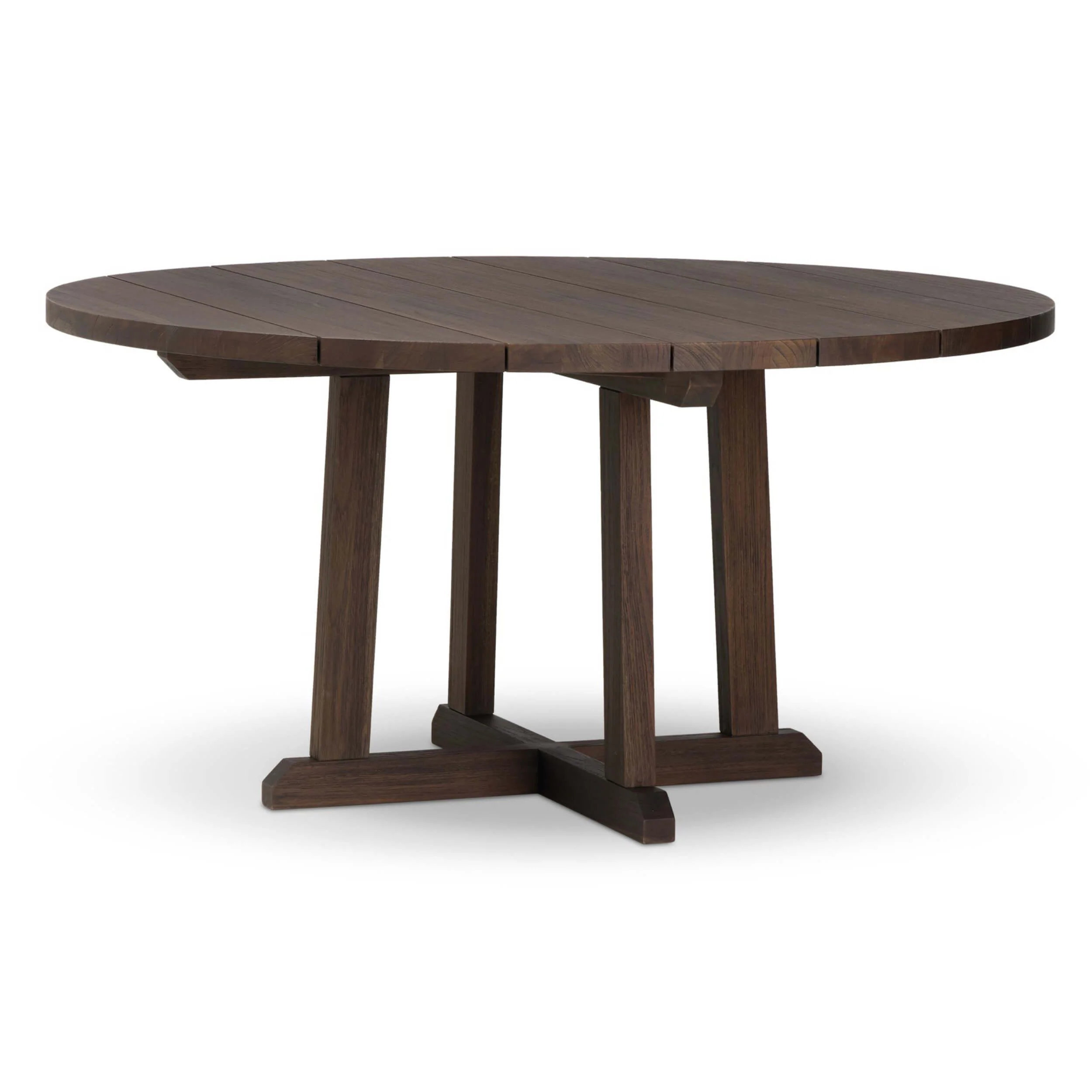 Indie Outdoor Round Dining Table, Stained Saddle Brown by Four Hands