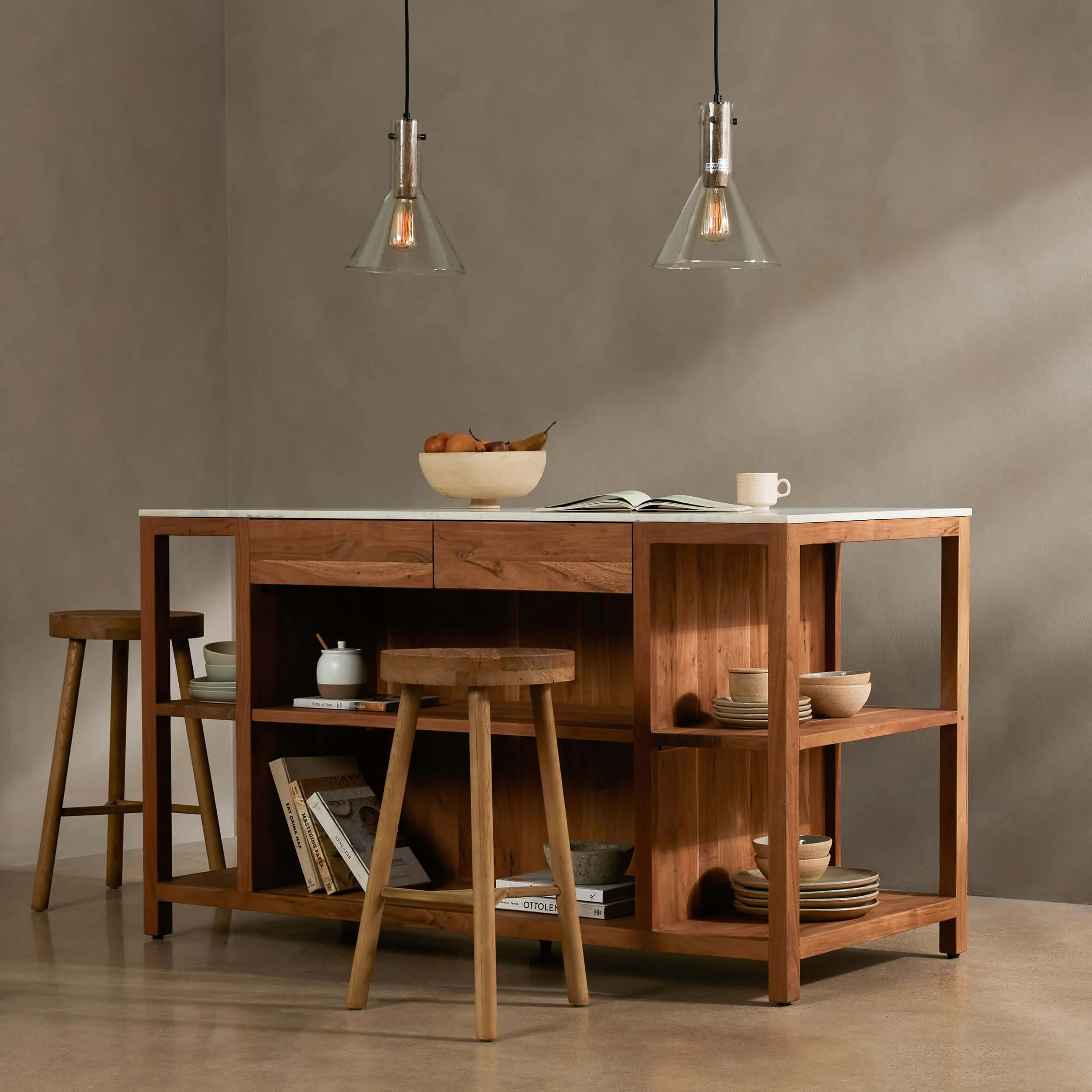 Indira Kitchen Island, Smoked Acacia by Four Hands - Image 5