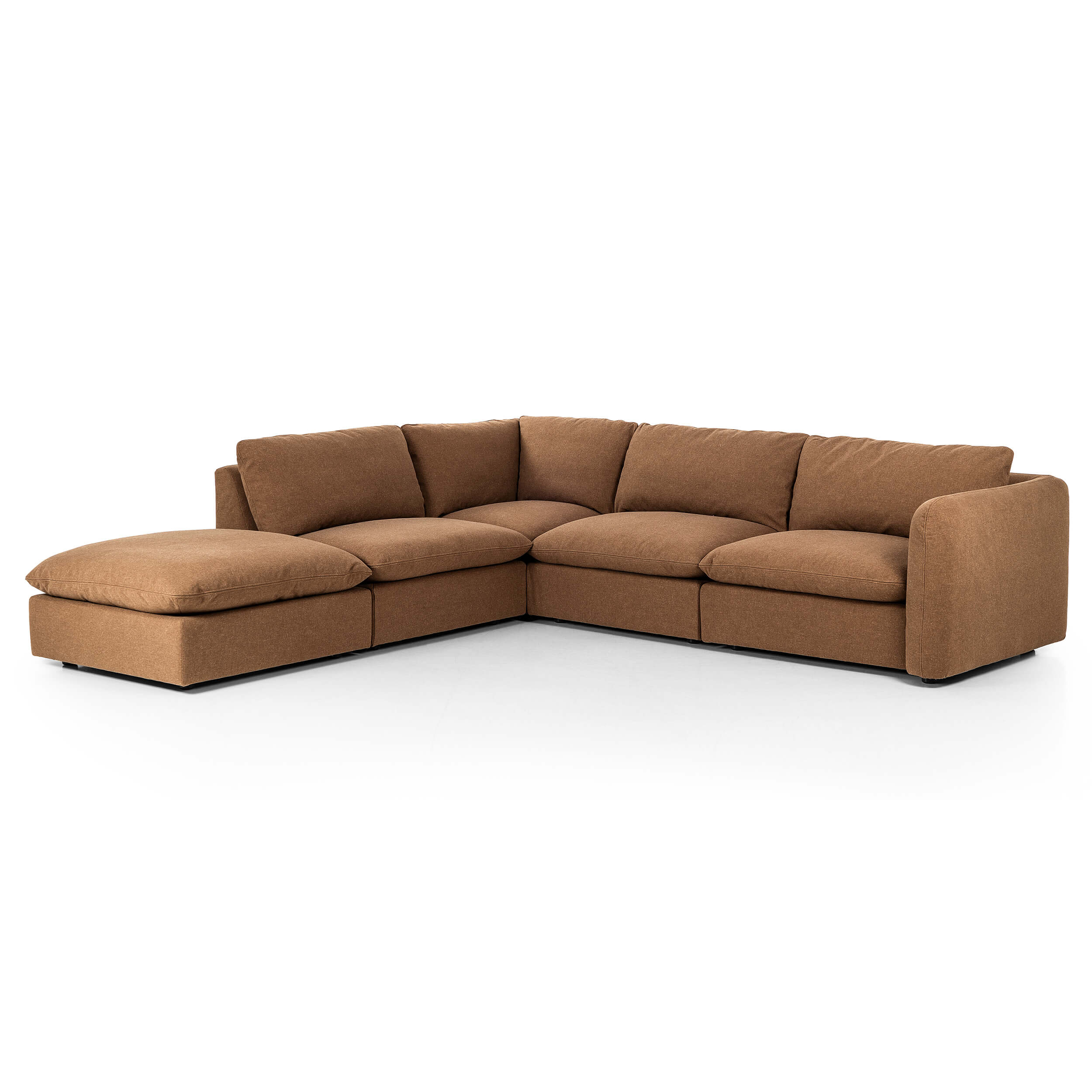 Ingel 4 Piece RAF Sectional w/Ottoman, Antwerp Cafe