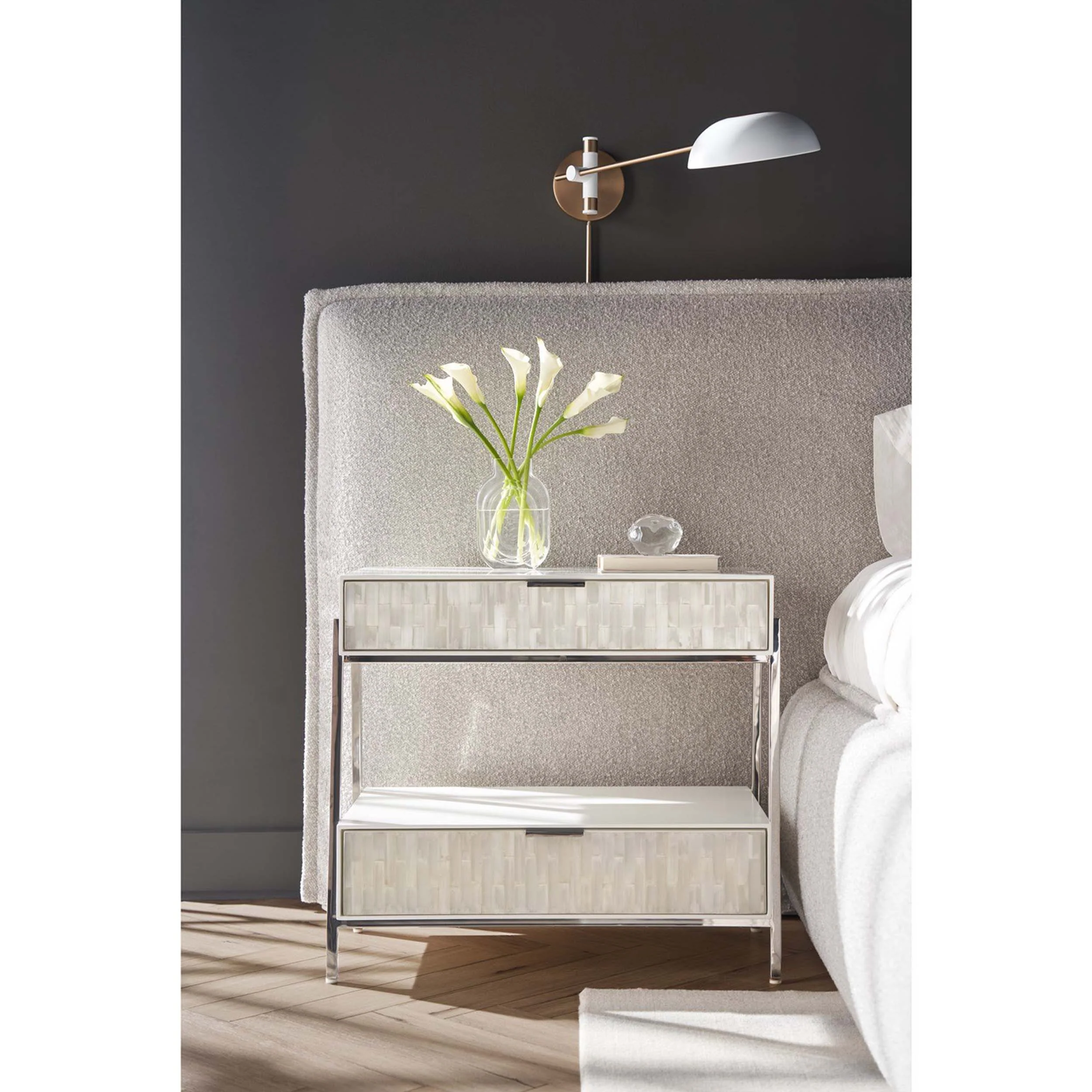 Ingrid 2 Drawer Nightstand, Selenite - Image 4