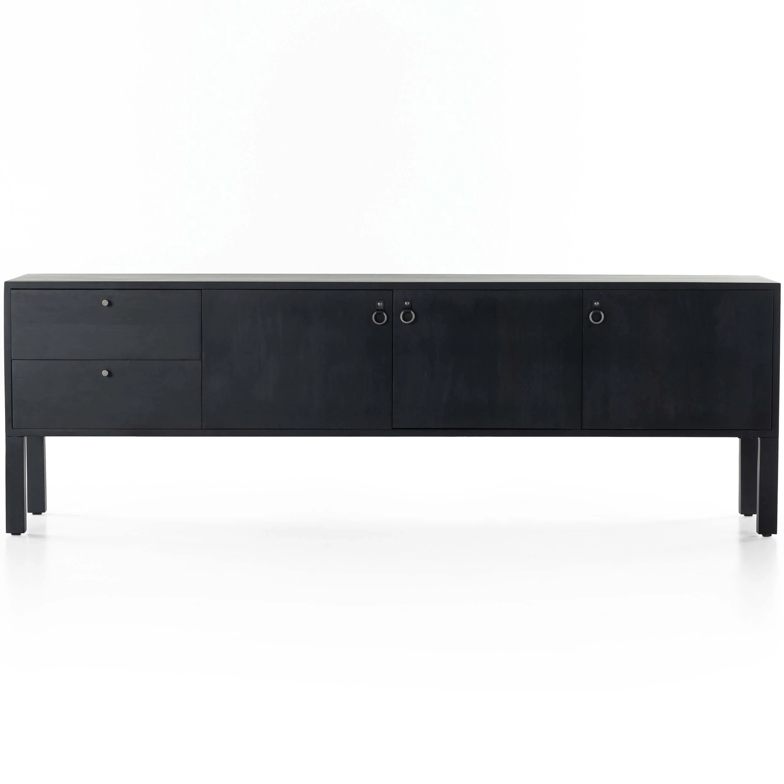 Isador Media Console, Black Wash Poplar by Four Hands - Image 2