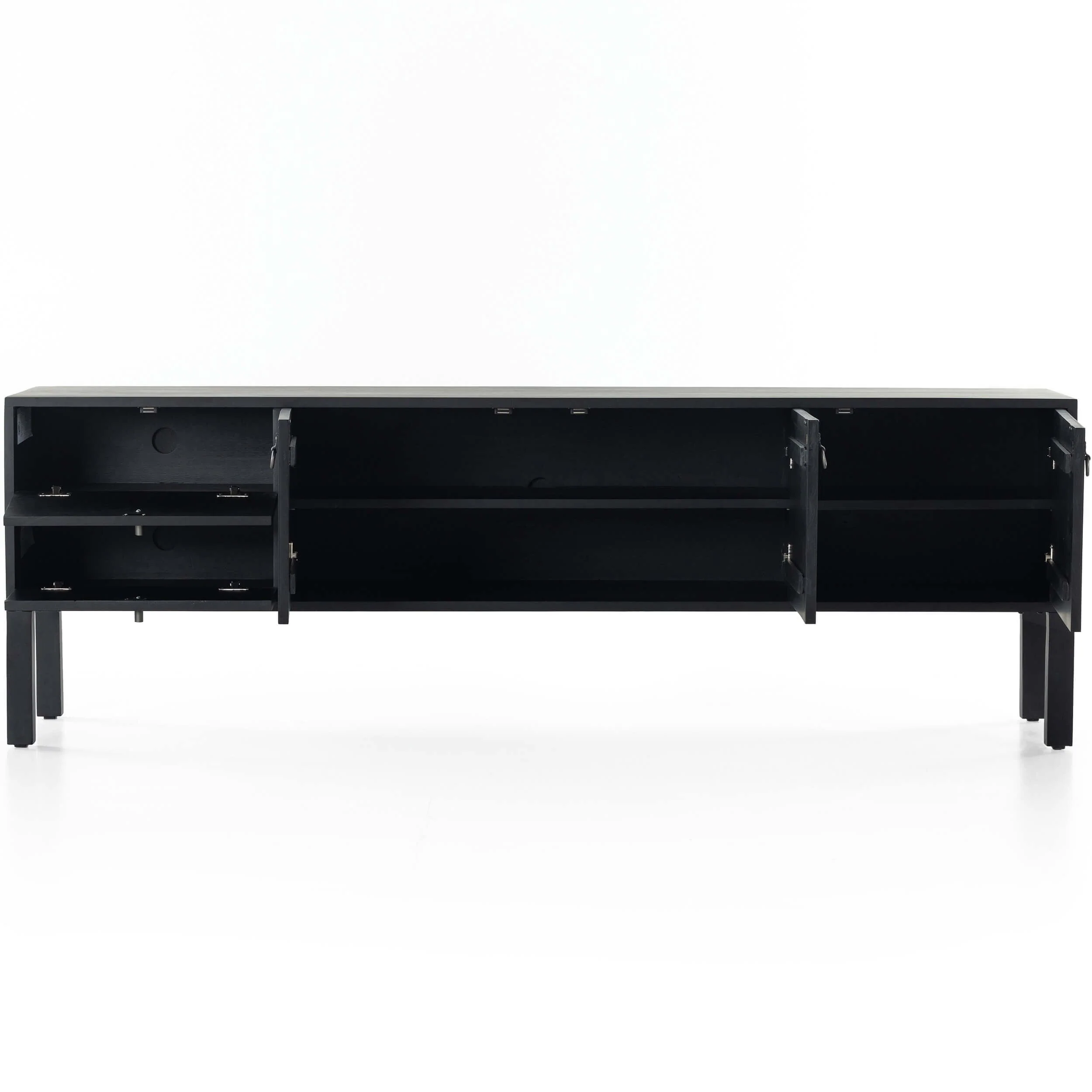 Isador Media Console, Black Wash Poplar by Four Hands - Image 4