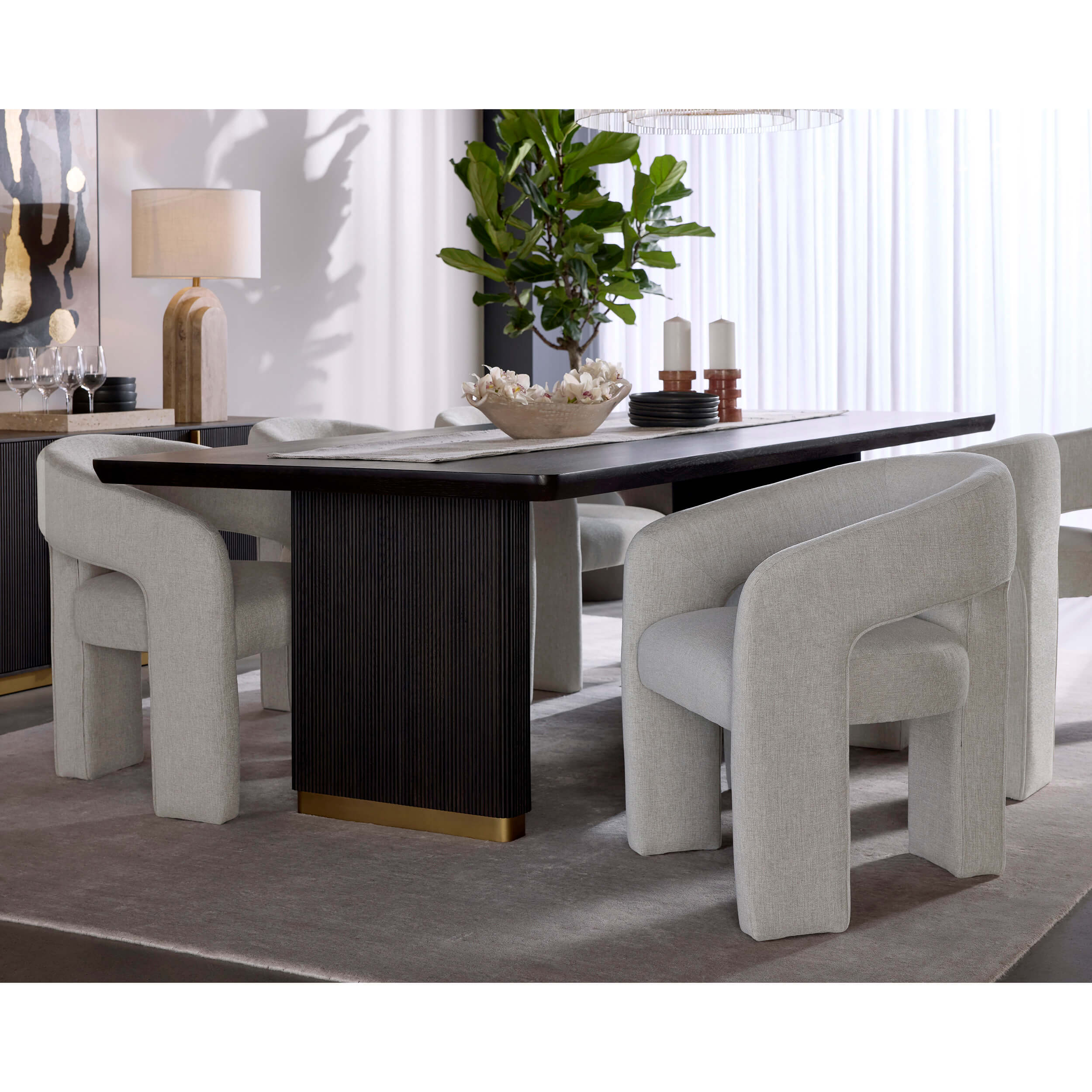 Isidore Dining Arm Chair, Ernst Sandstone, Set of 2 - Image 6