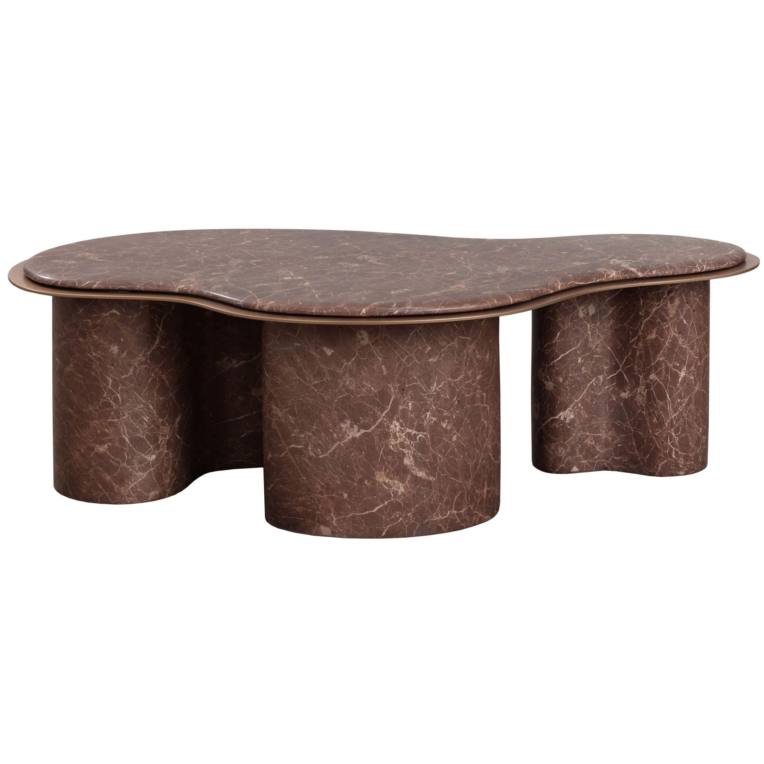 Isola Coffee Table, Mocha Marble Look - Image 2