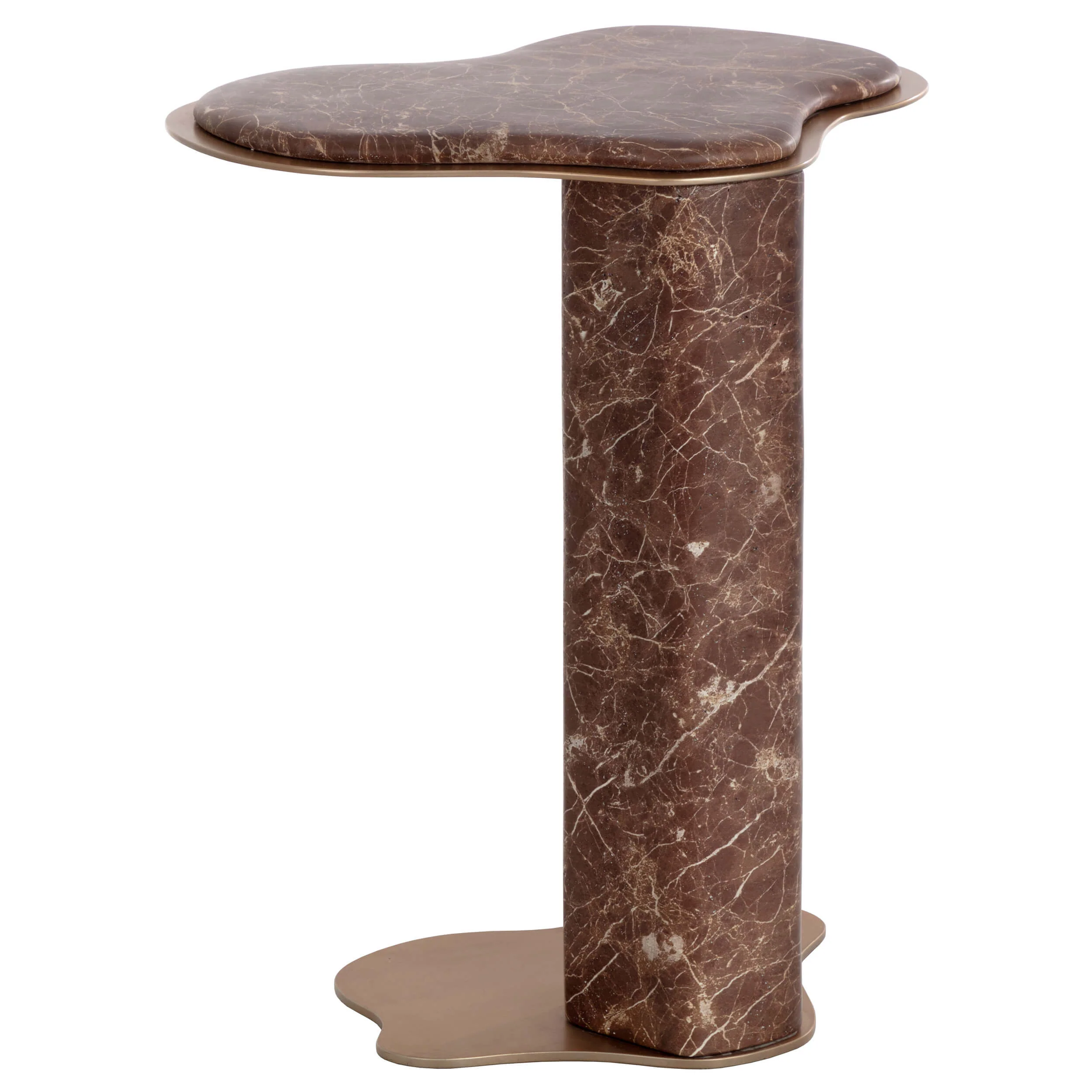 Isola End Table, Mocha Marble Look - Image 2