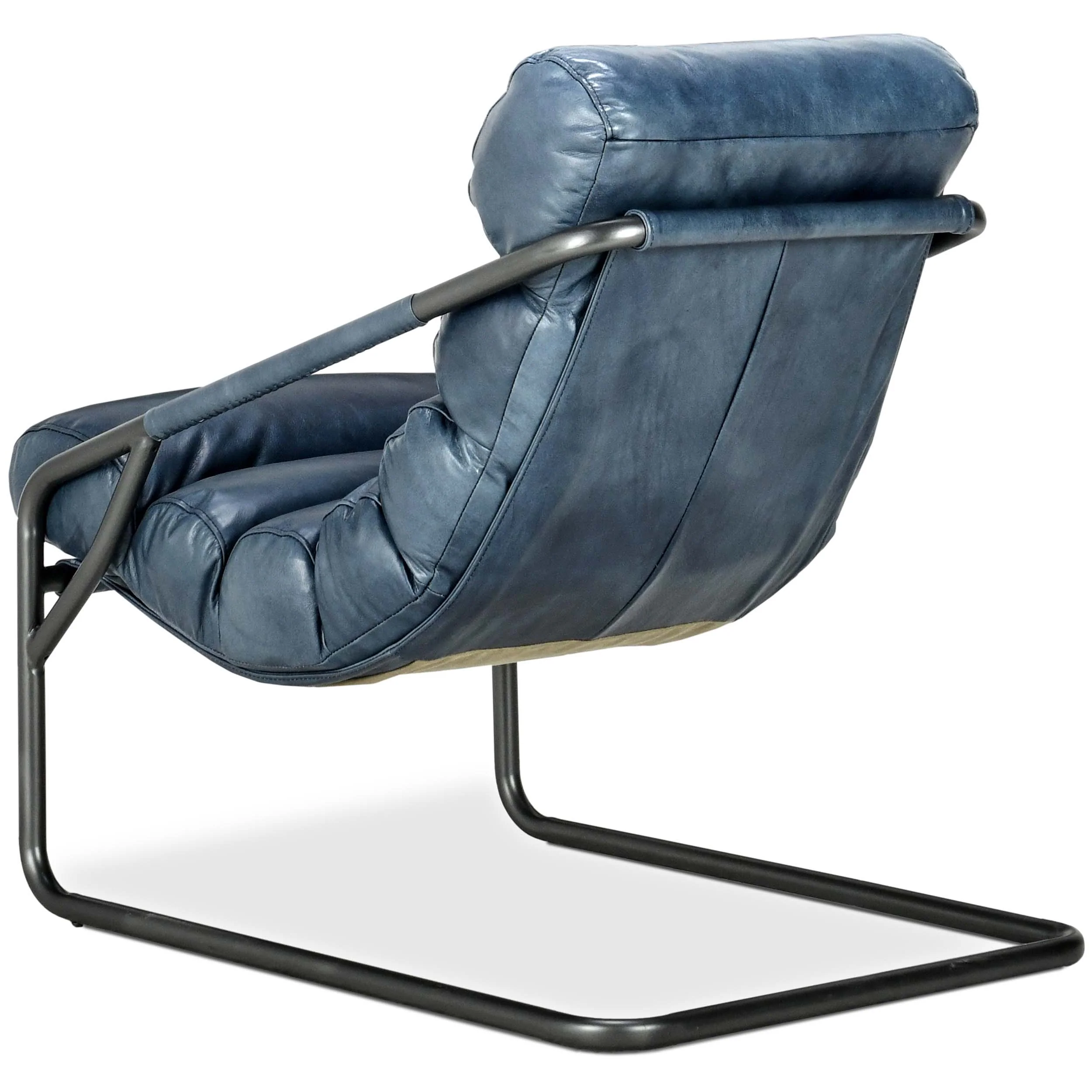 Jackson Leather Chair, Ocean Blue - Image 4