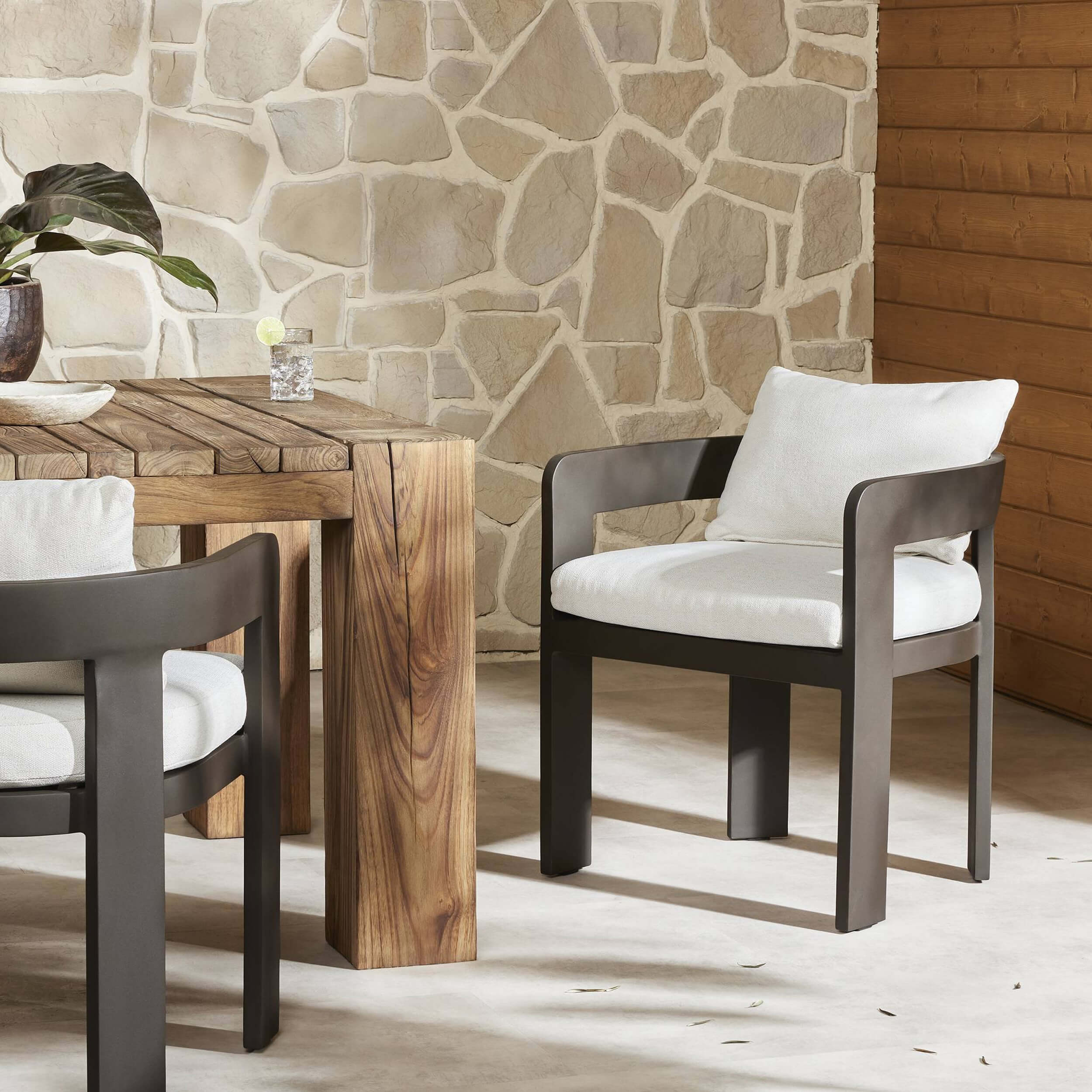 Jackson Outdoor Metal Dining Chair, Alessi Linen, Set of 2 by Four Hands - Image 5
