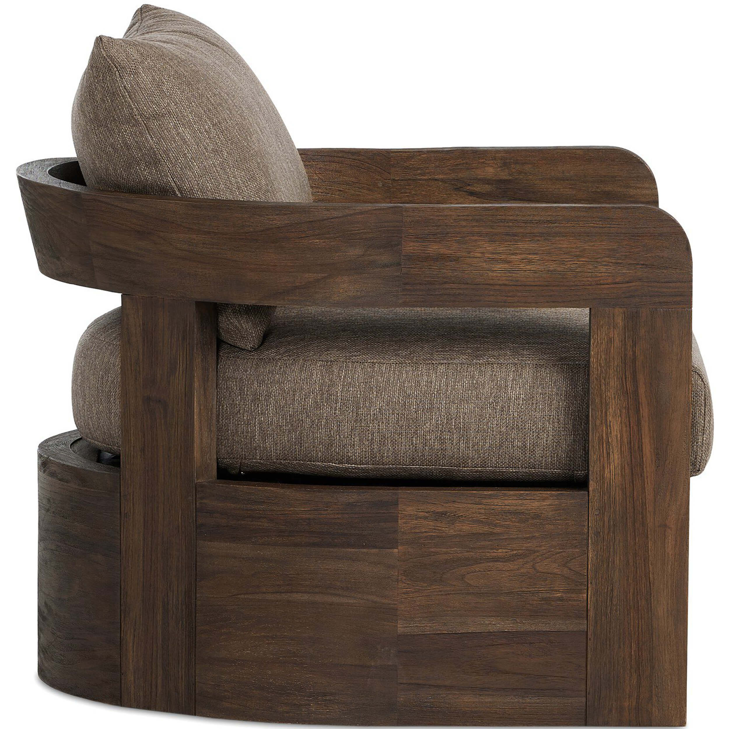 Jackson Outdoor Swivel Chair, Ellor Brown by Four Hands - Image 3